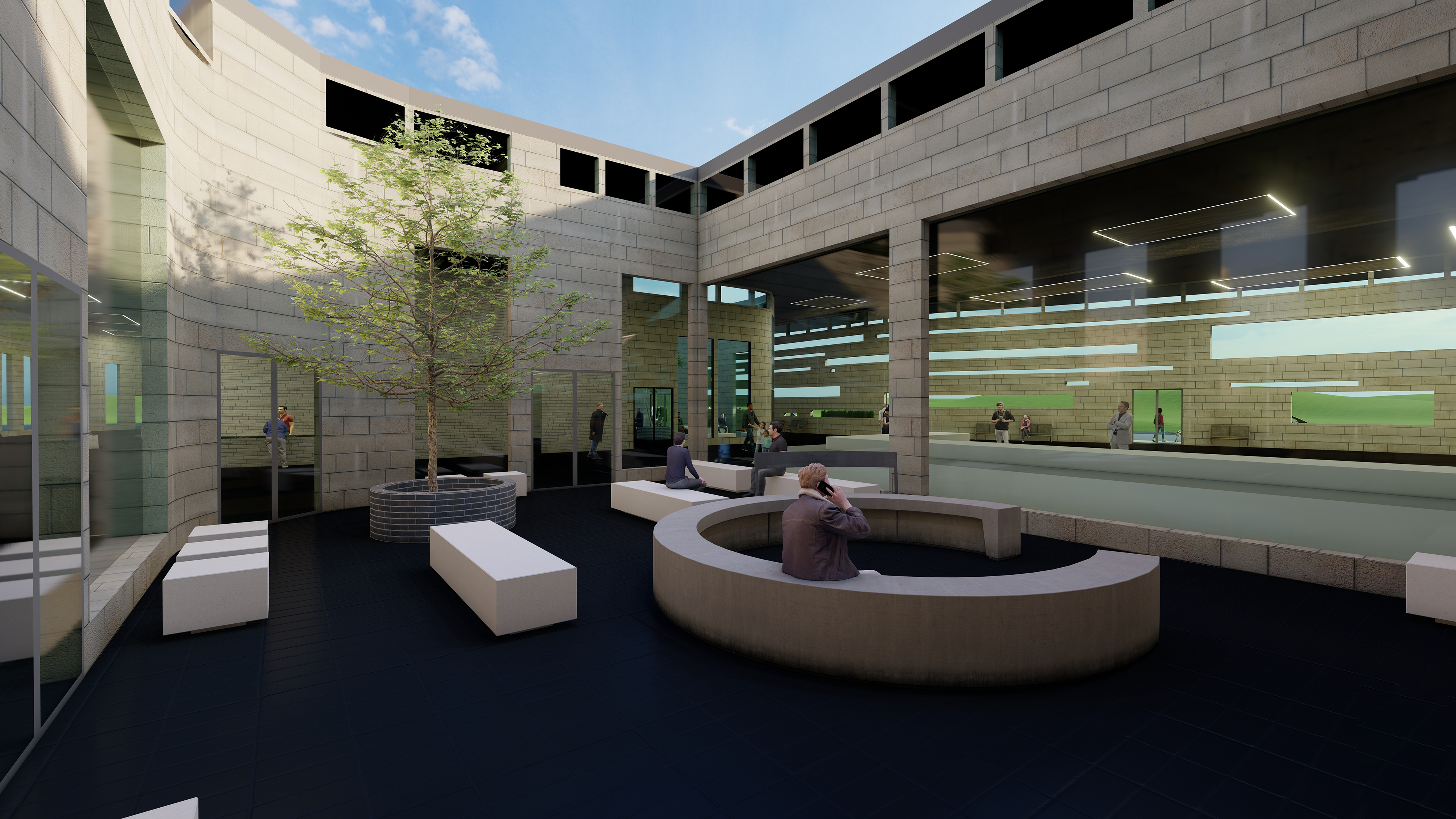 Interior Courtyard #2 Perspective Rendering with Lumion, Jack Tucker
