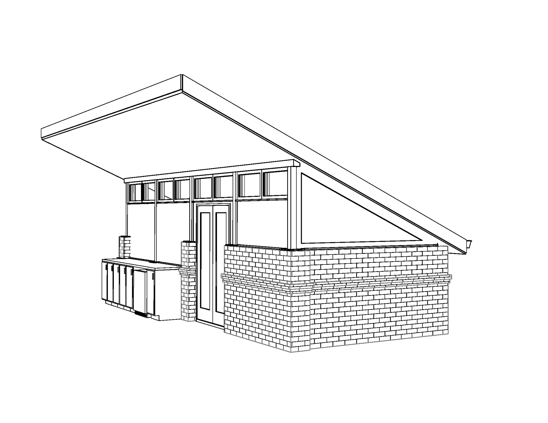 Mid Century Inspired Pool Storage Shed for the Hardee Residence, Jack Tucker, Jeff Day & Associates Residence