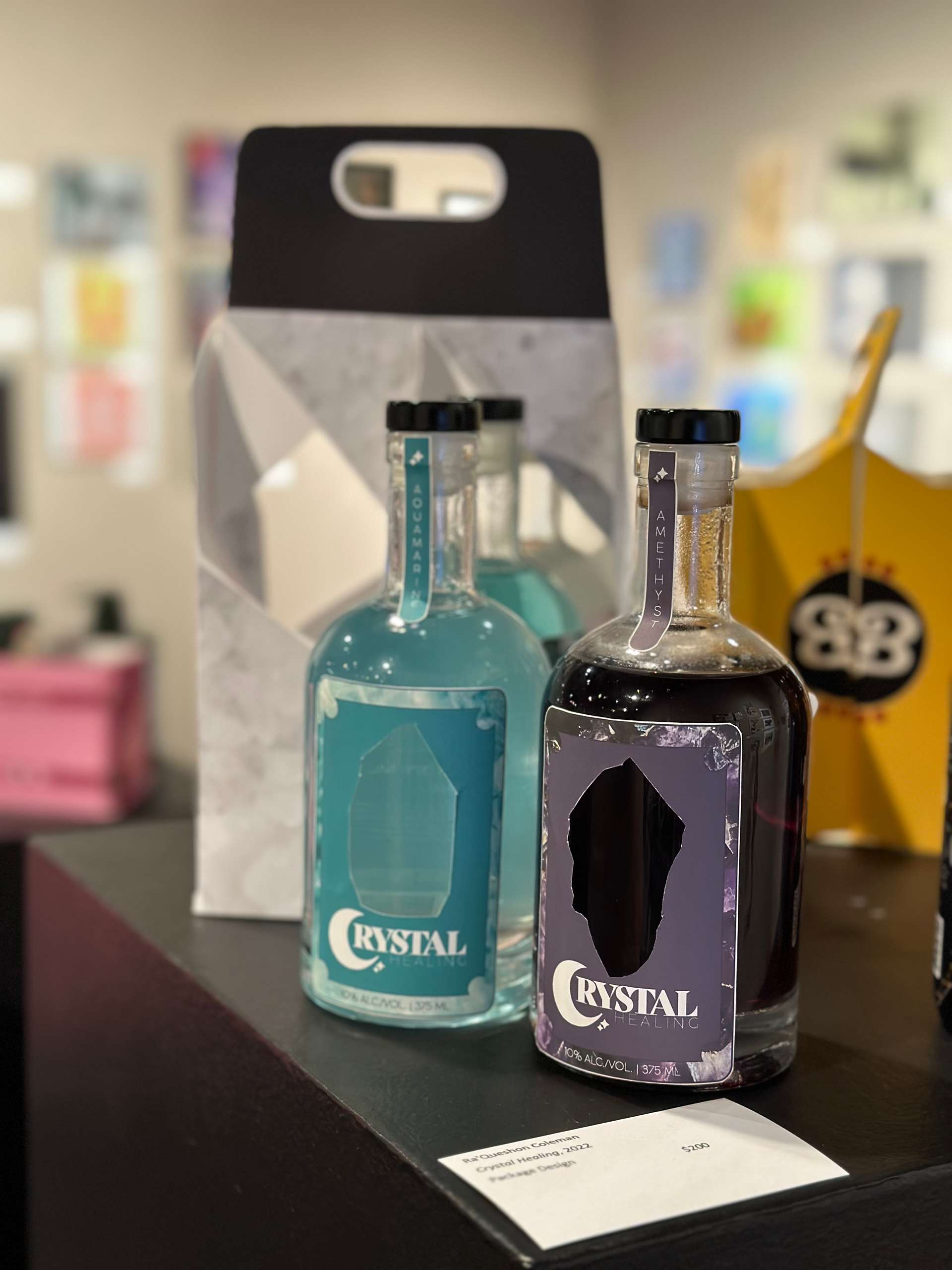 Crystal Healing is an alcohol beverage that is themed around tarot cards and different theme crystals.