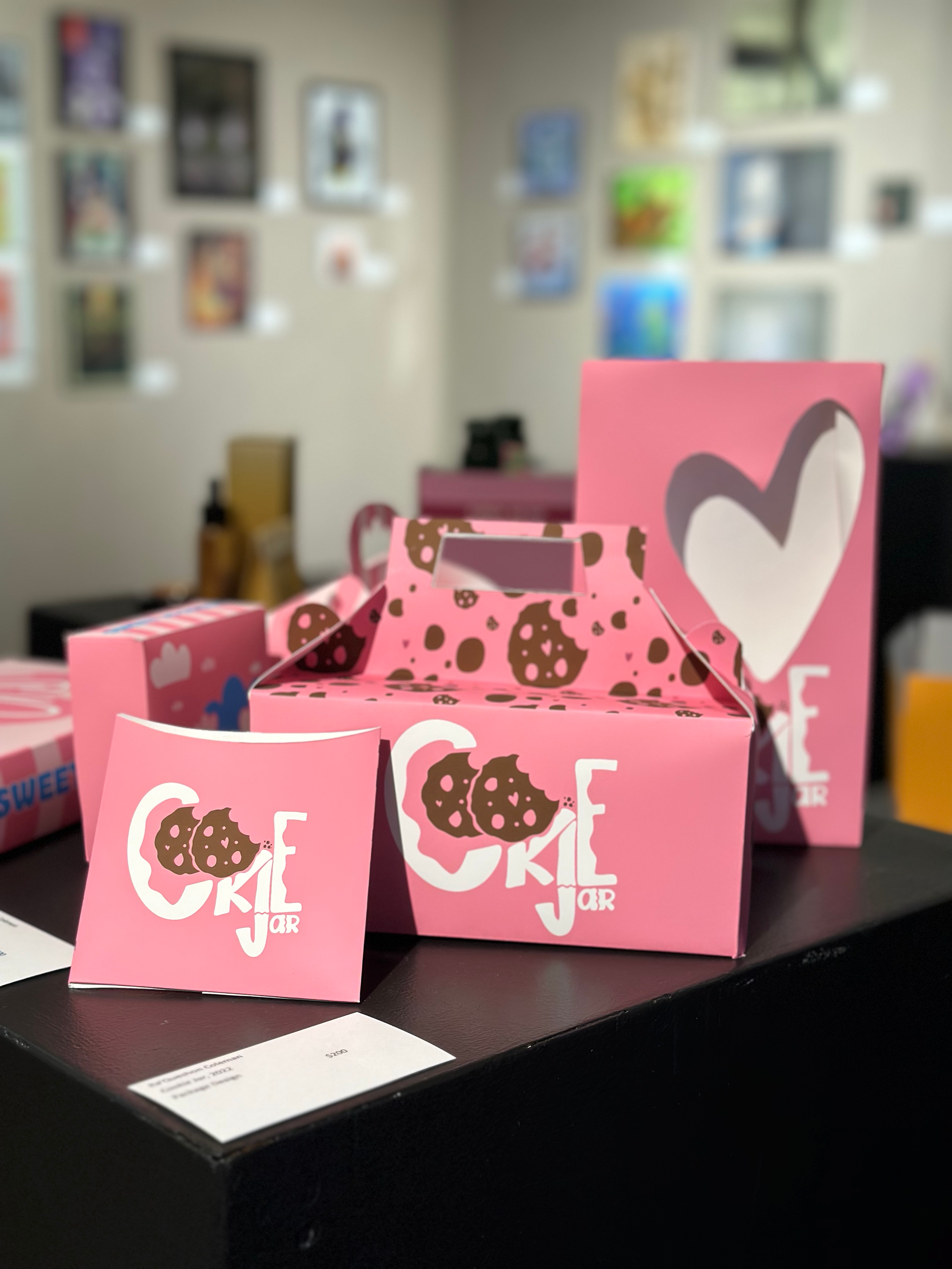 Cookie Jar is a cookie brand that uses a bright colored packaging to draw in attention to the brand.
