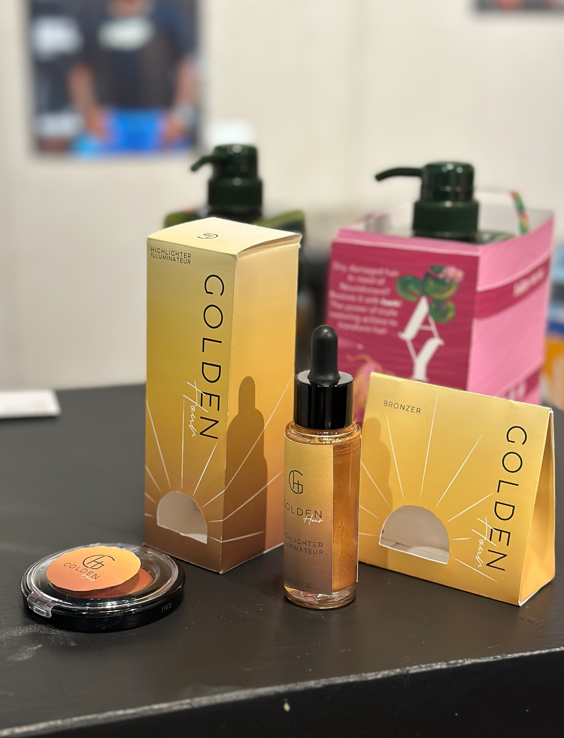 This cosemtic brand is to represent any skin tones to catch that afternoon golden hour. This brand includes highlight and bronzer.