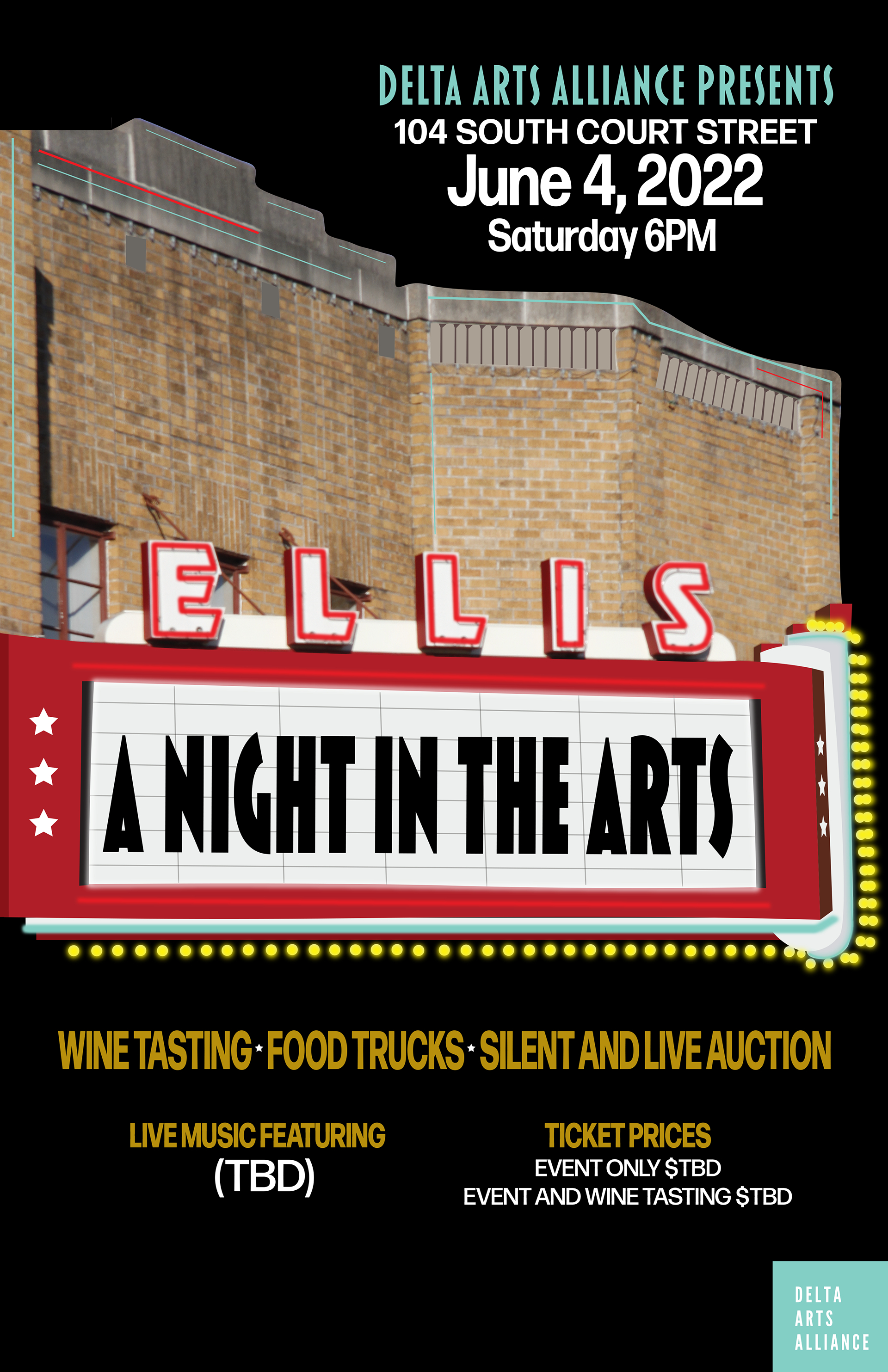 A Night In The Arts was a class project. This project revolved created your own theme.