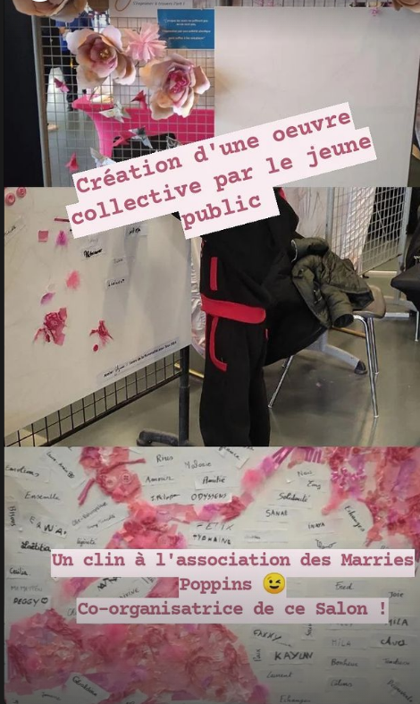 Atelier fresque collective mis en place lors du Salon de la Parentalité pour Tous