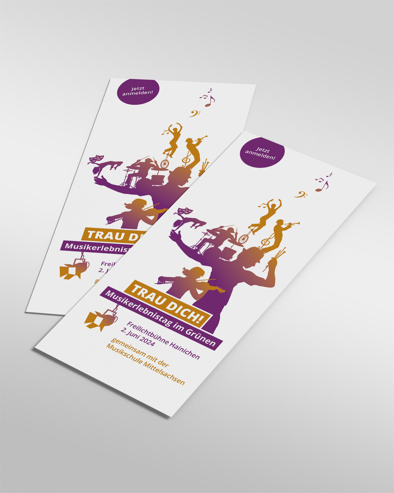 Mittelsächsische Kultur gGmbH, Kampagne Trau Dich!, mehrere Flyer mit Keyvisual