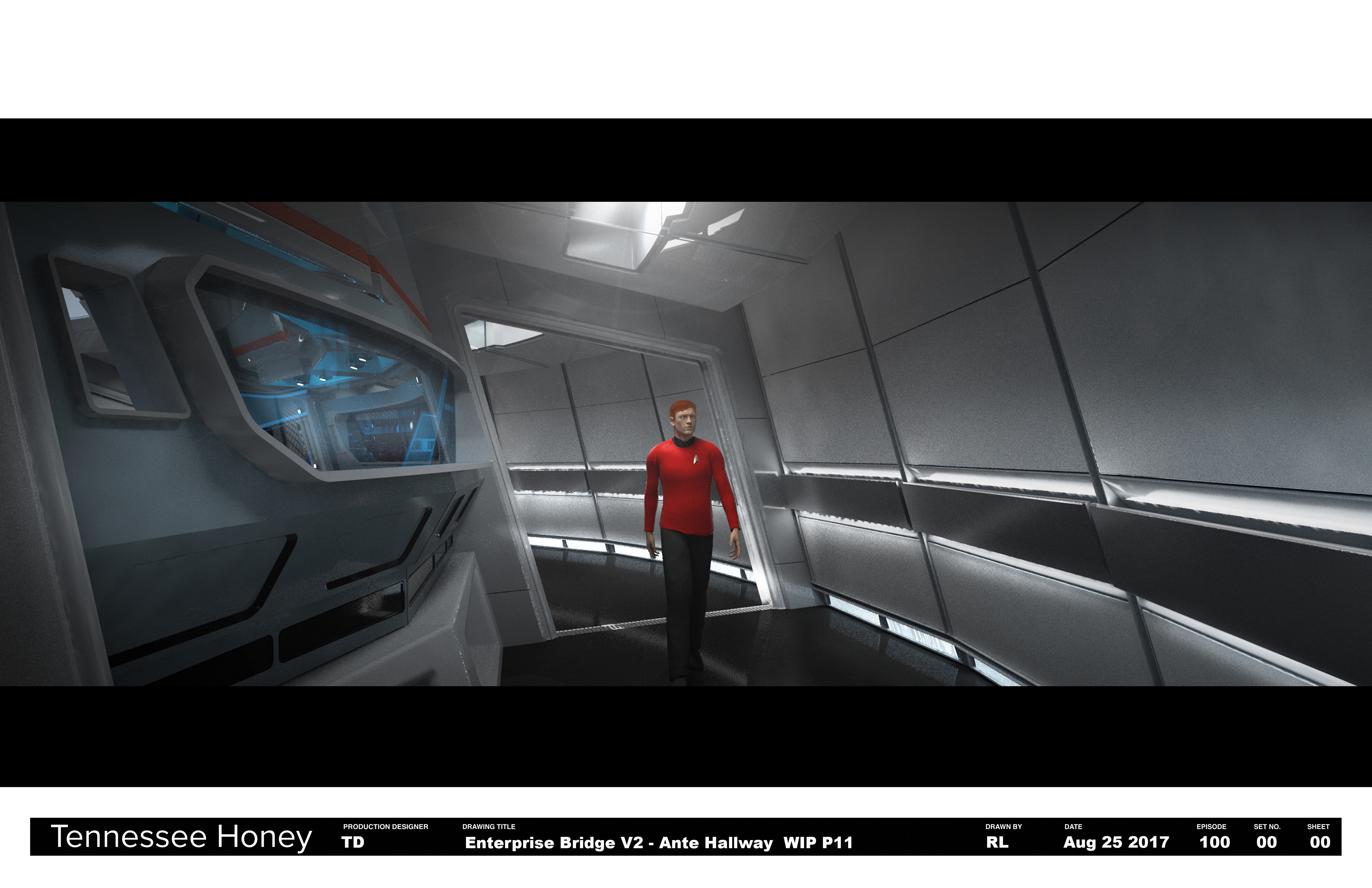 ST Discovery Season 1 : Preliminary Work USS Enterprise Bridge with Wrap Around Corridor