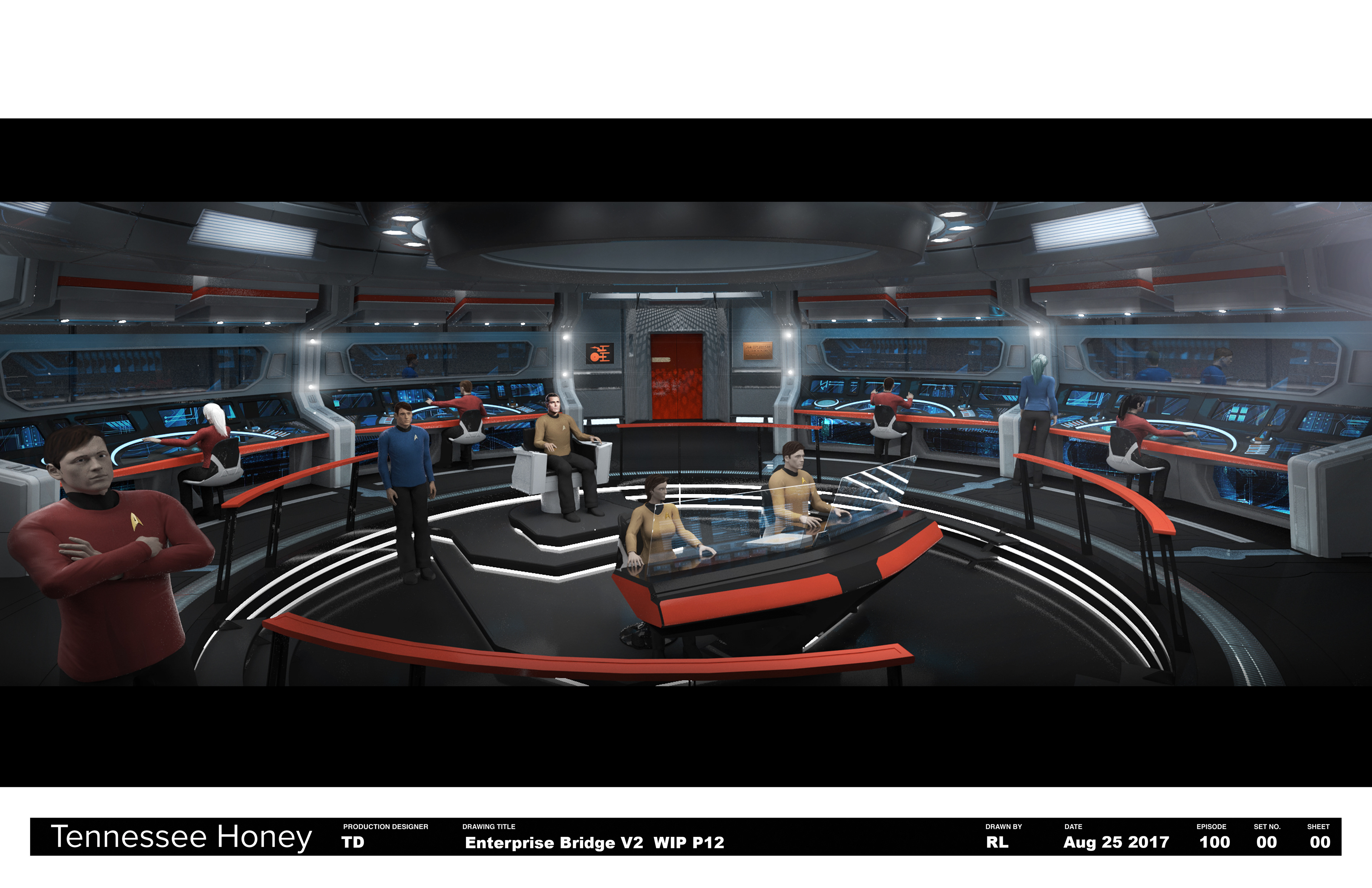 ST Discovery Season 1 : Preliminary Work USS Enterprise Bridge with Wrap Around Corridor