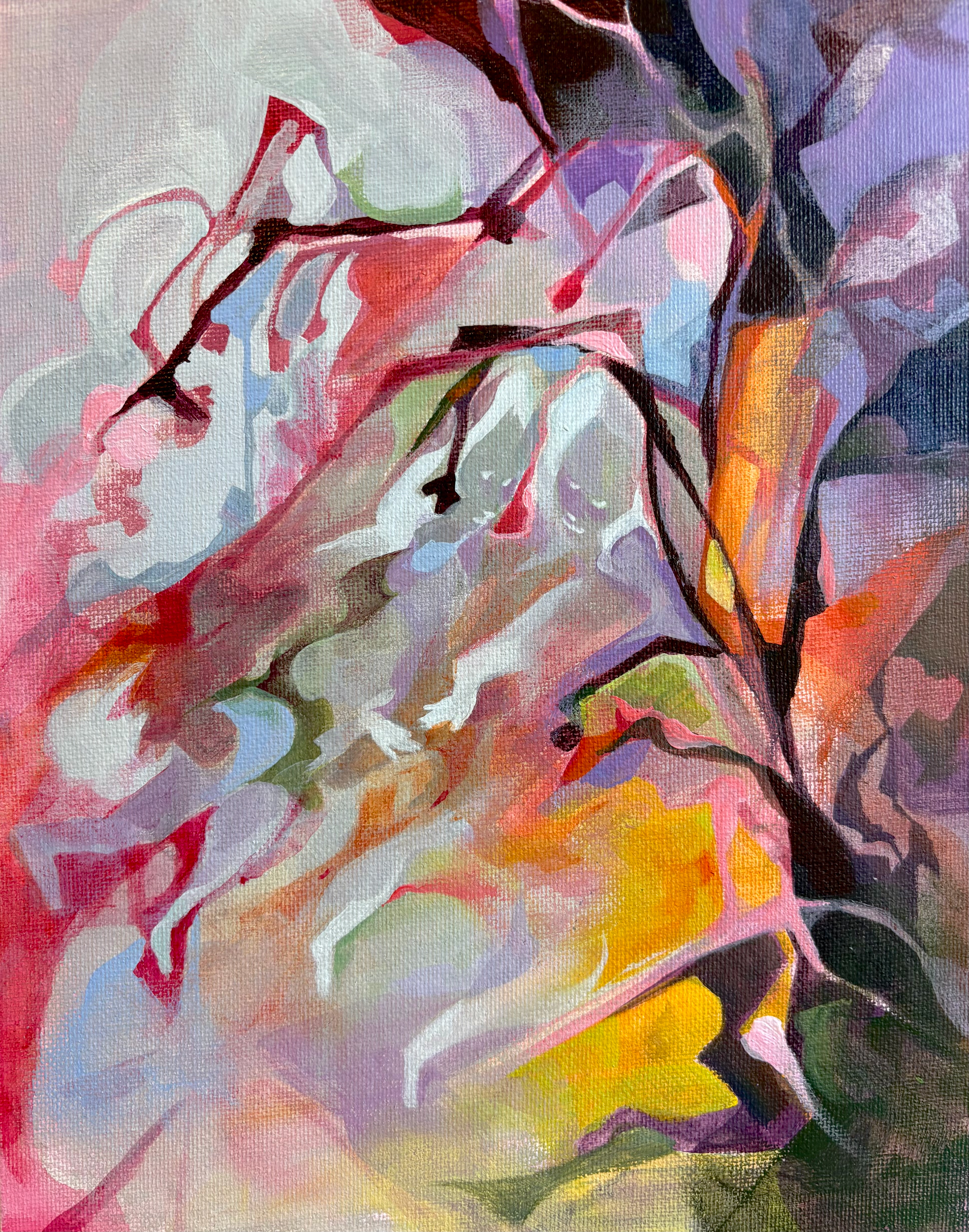 Bouquet, 6 x 8 acrylic paint on canvas