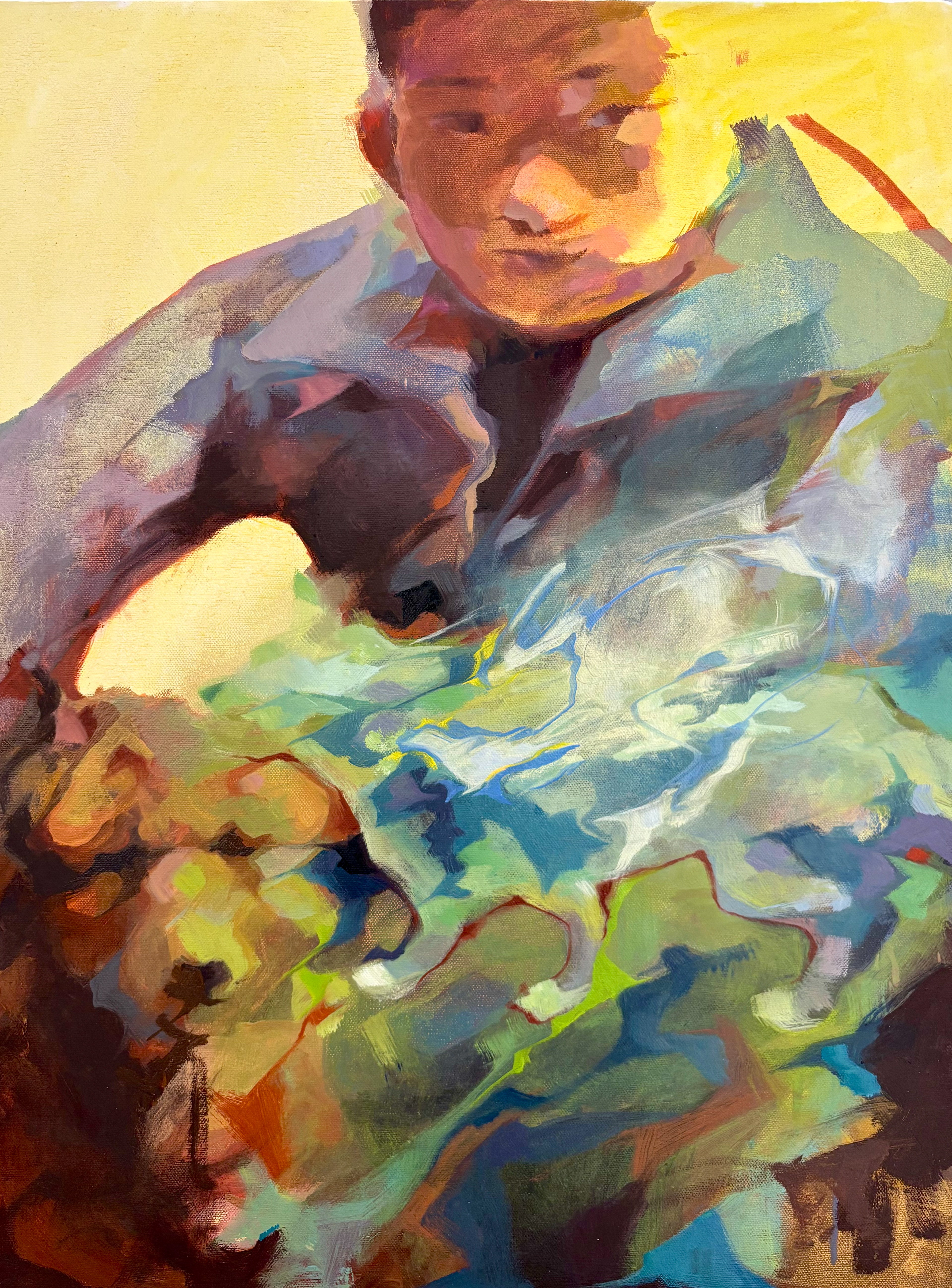 Maybe Doggy Heaven was Texas all Along, 18 x 24, oil on canvas