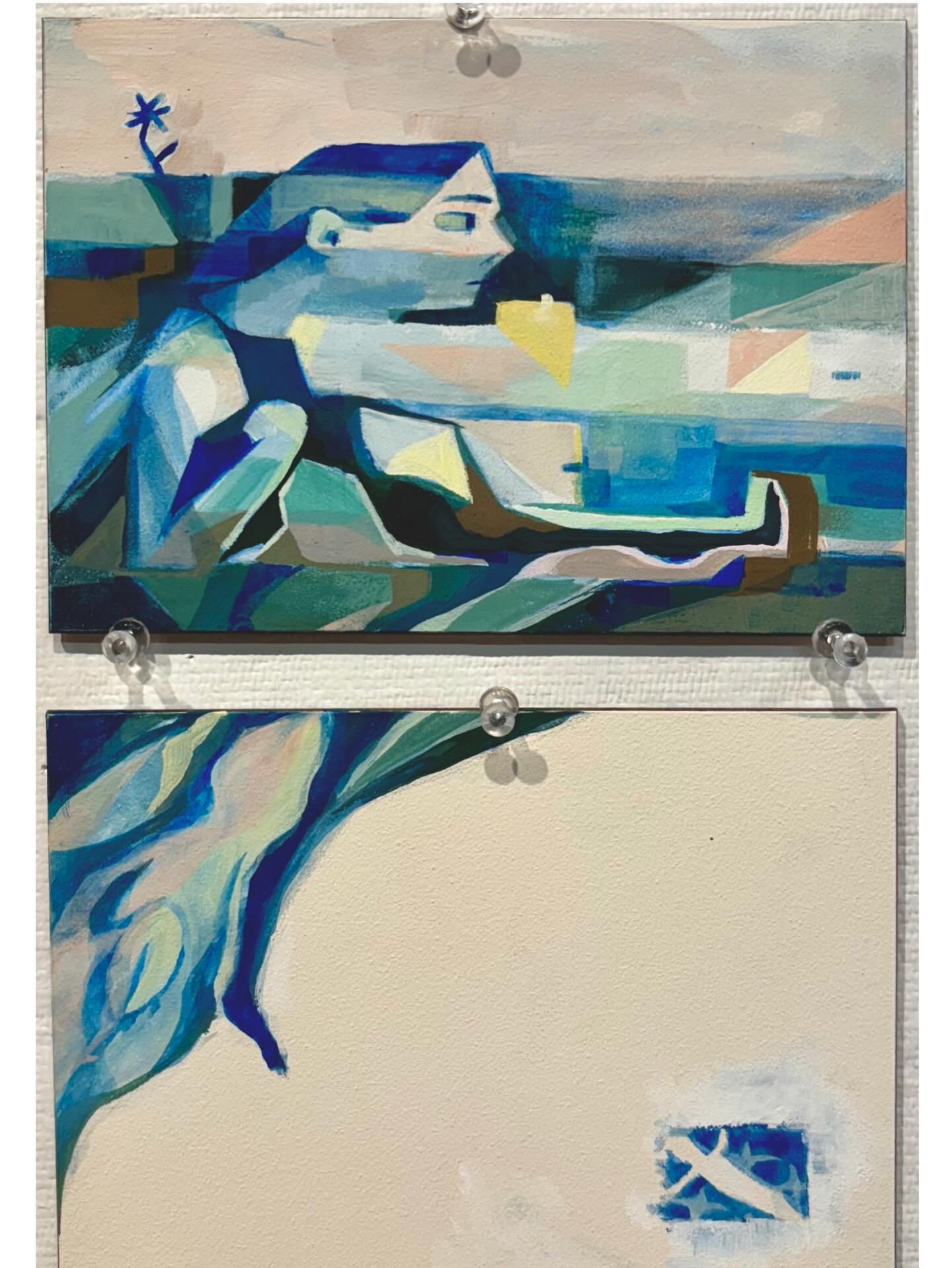 Mendieta, Gouache on Clay Board