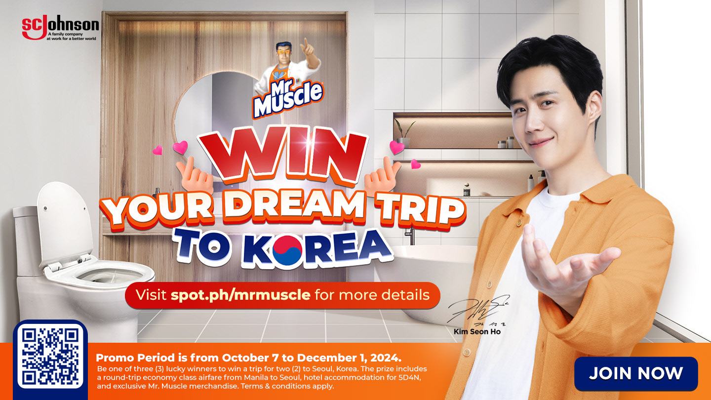 Mr Muscle Philippines Win Your Dream Trip to Korea consumer promotion KV — Kim Seon Ho FMCG home care campaign by Laugh Contagious Malaysia