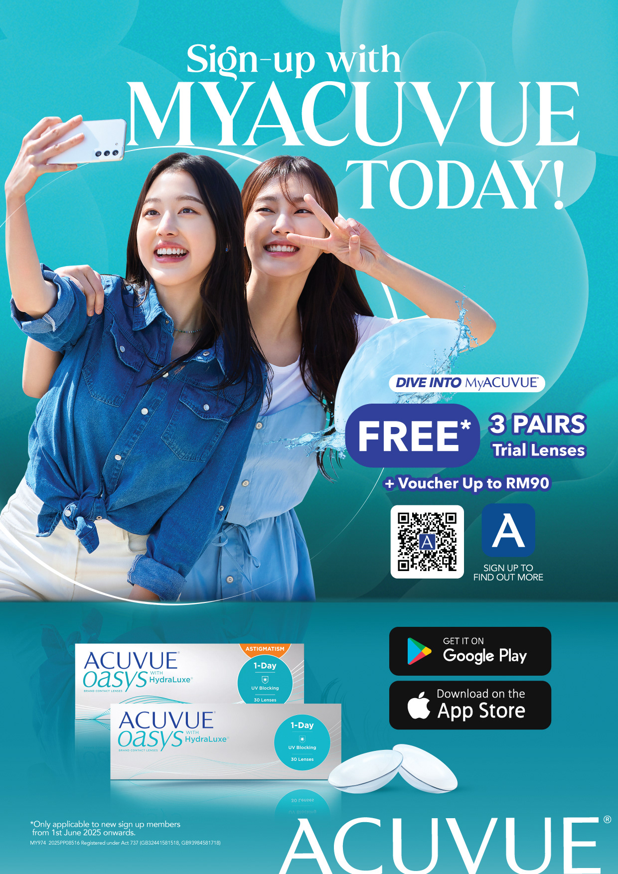 The hero key visual — Oasys 1-Day positioned as everyday confidence, not just functional vision correction.