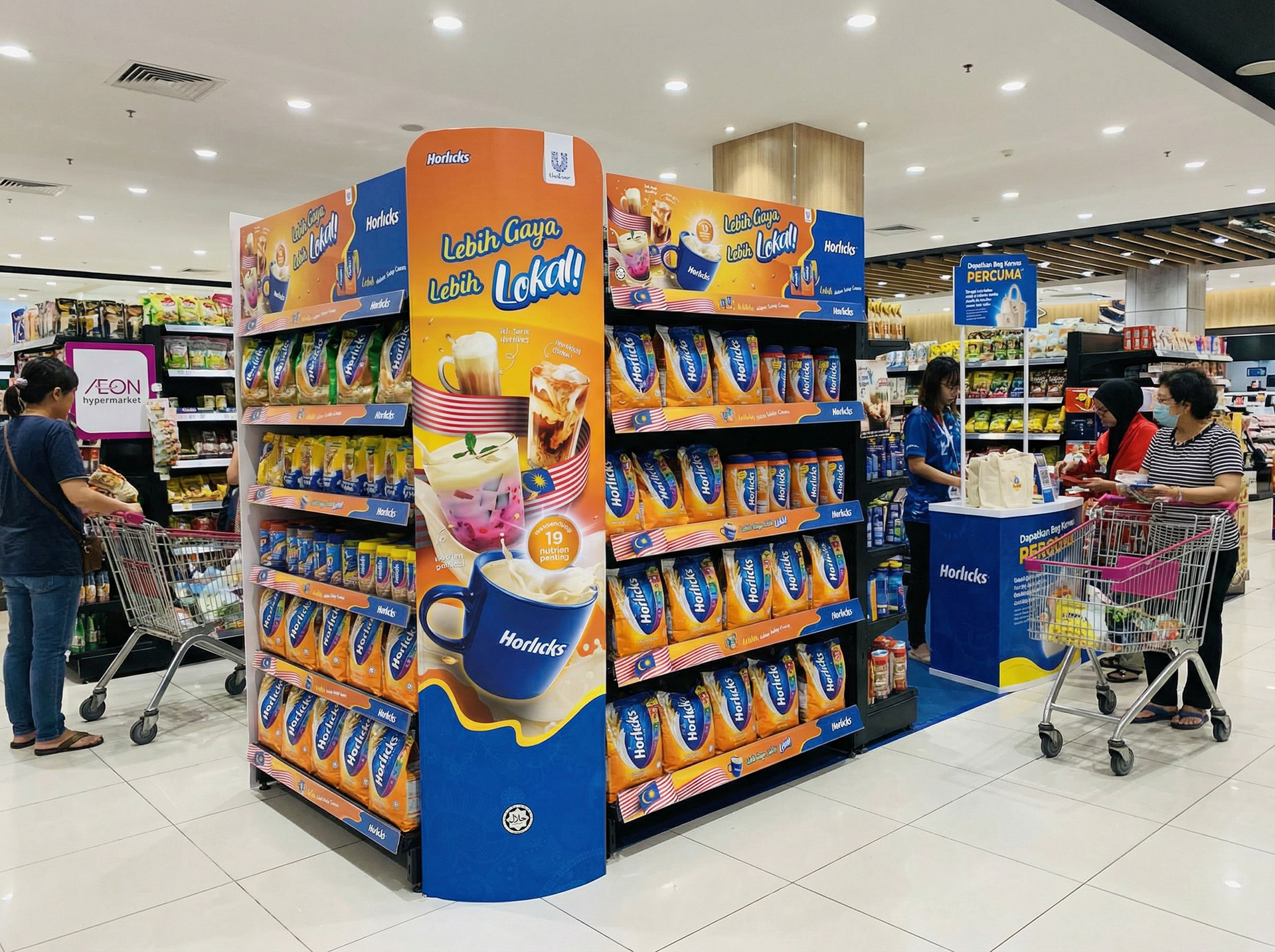 In-store visibility, tuned for the rhythm of National Day grocery traffic.