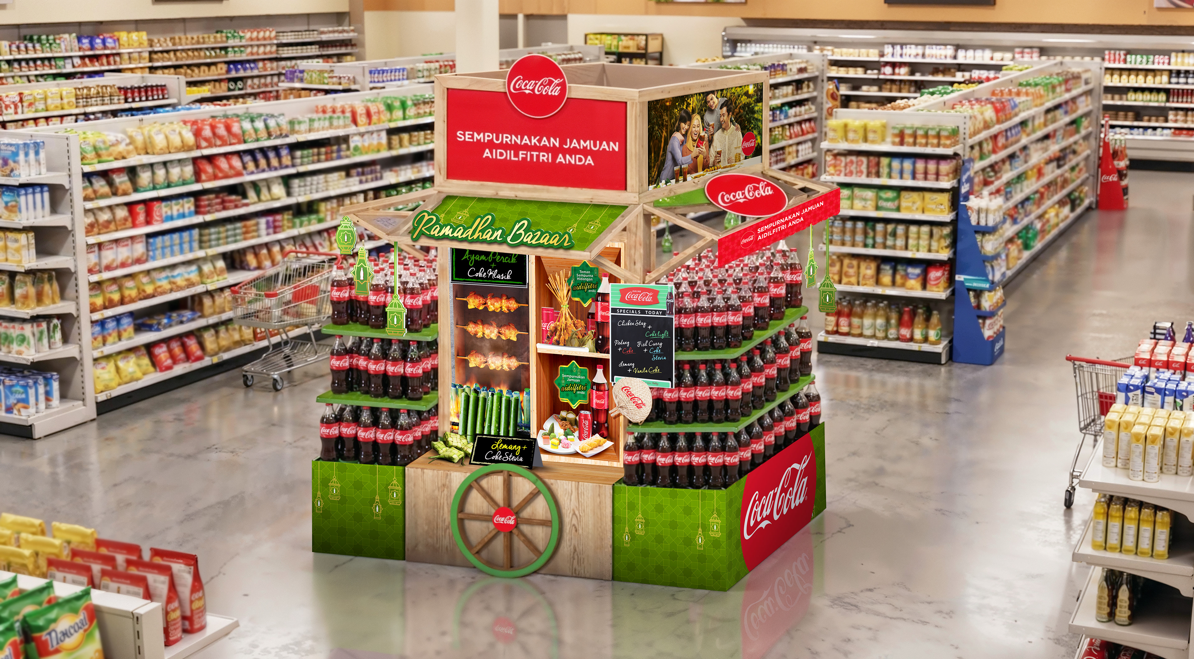 The block display, designed to feel like a Ramadan bazaar stall itself — immersive, not just decorative.