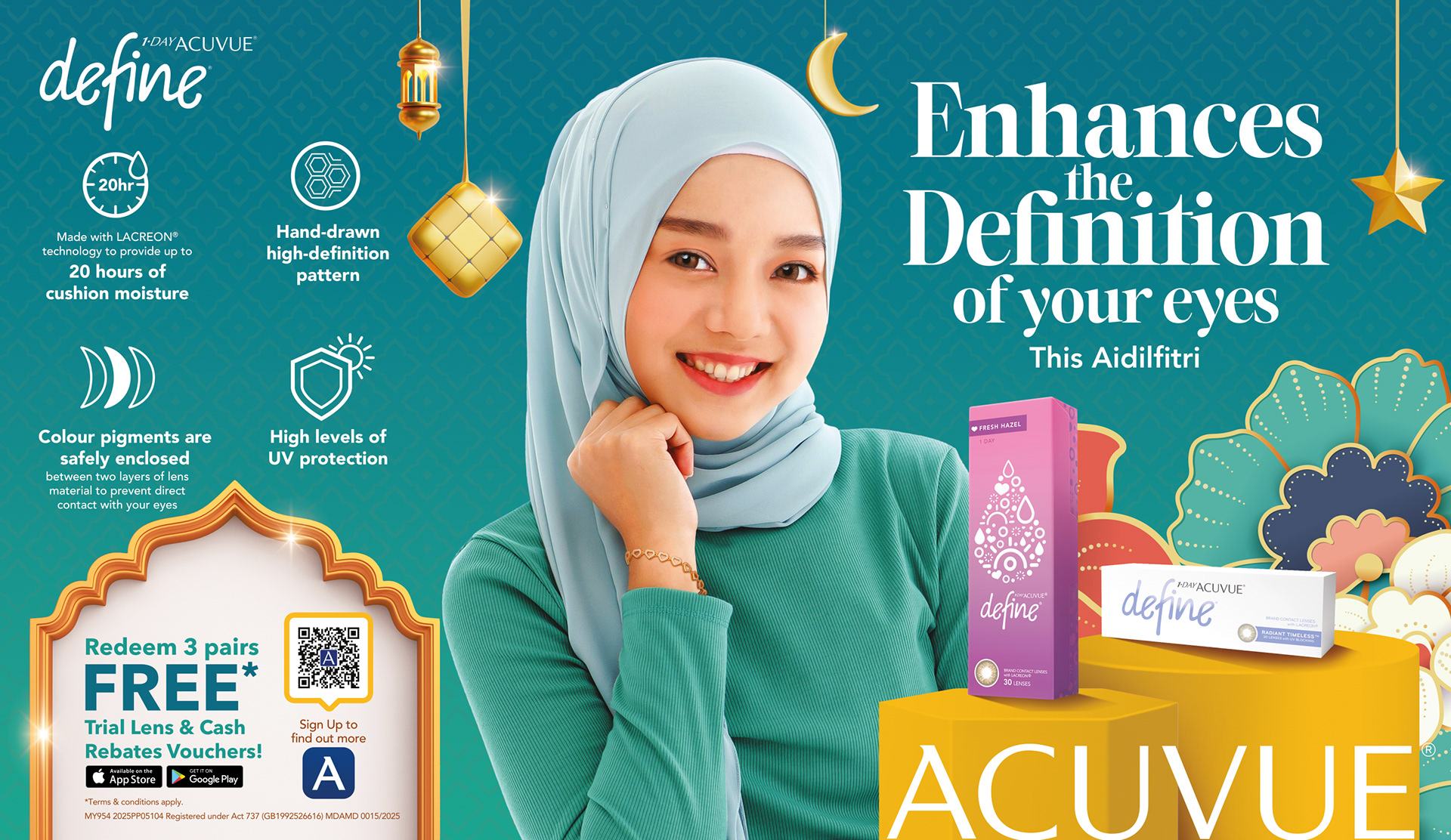 The Define range, positioned for subtle elegance within modesty-conscious styling — a quieter beauty than the CNY equivalent.
