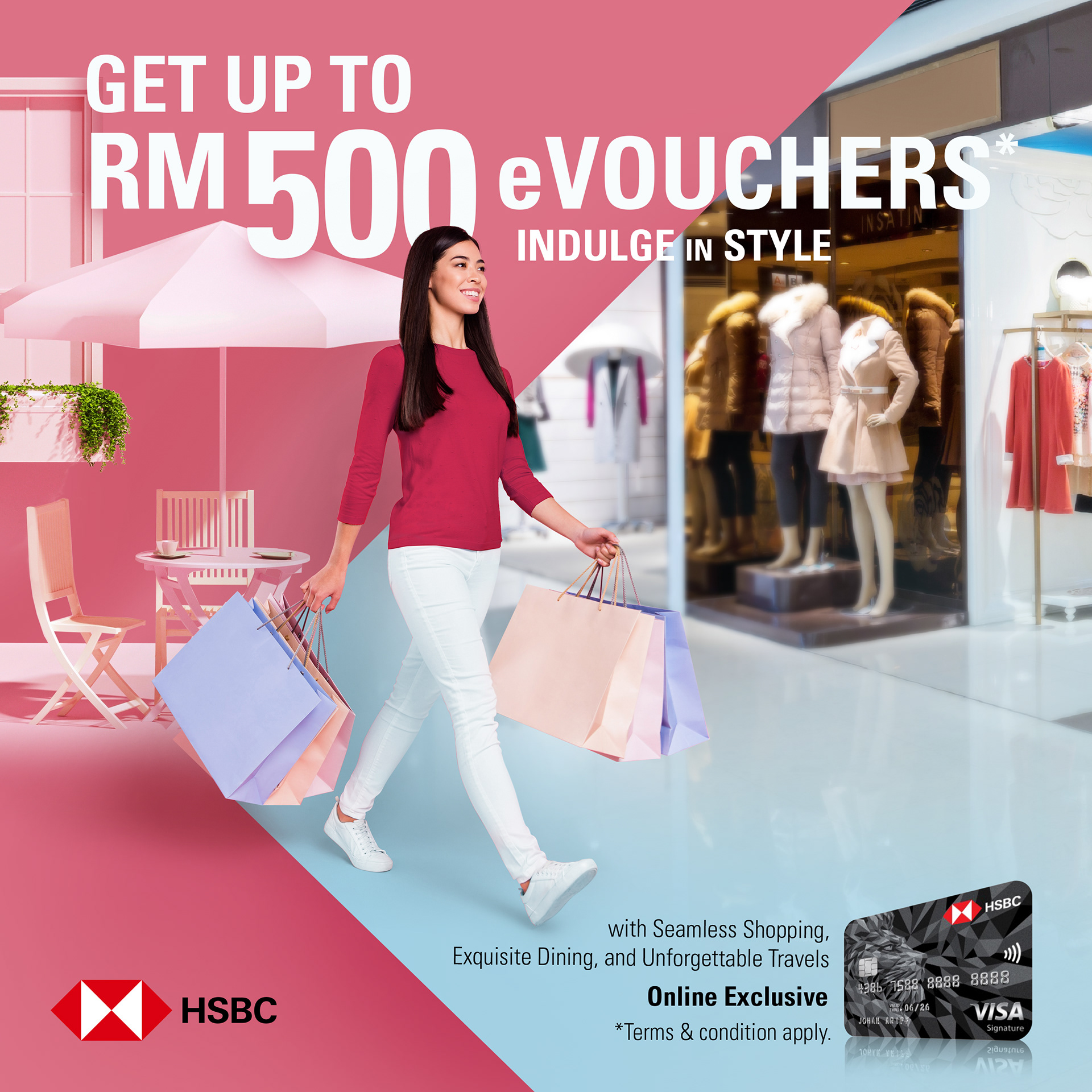 A CPAS ad — promotional clarity and click-through performance, held to HSBC's premium global brand standard.