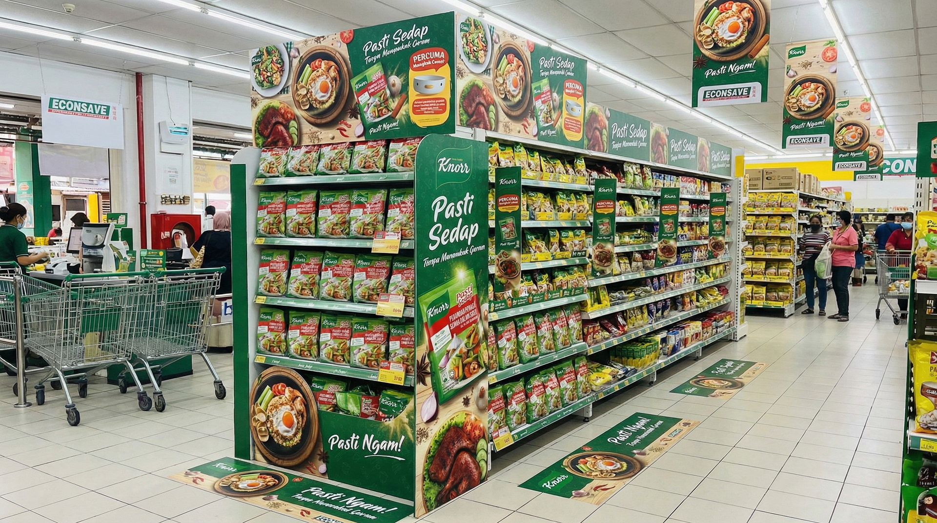 Knorr All-in-One Seasoning in-store POSM and retail display — FMCG shopper marketing Kuala Lumpur