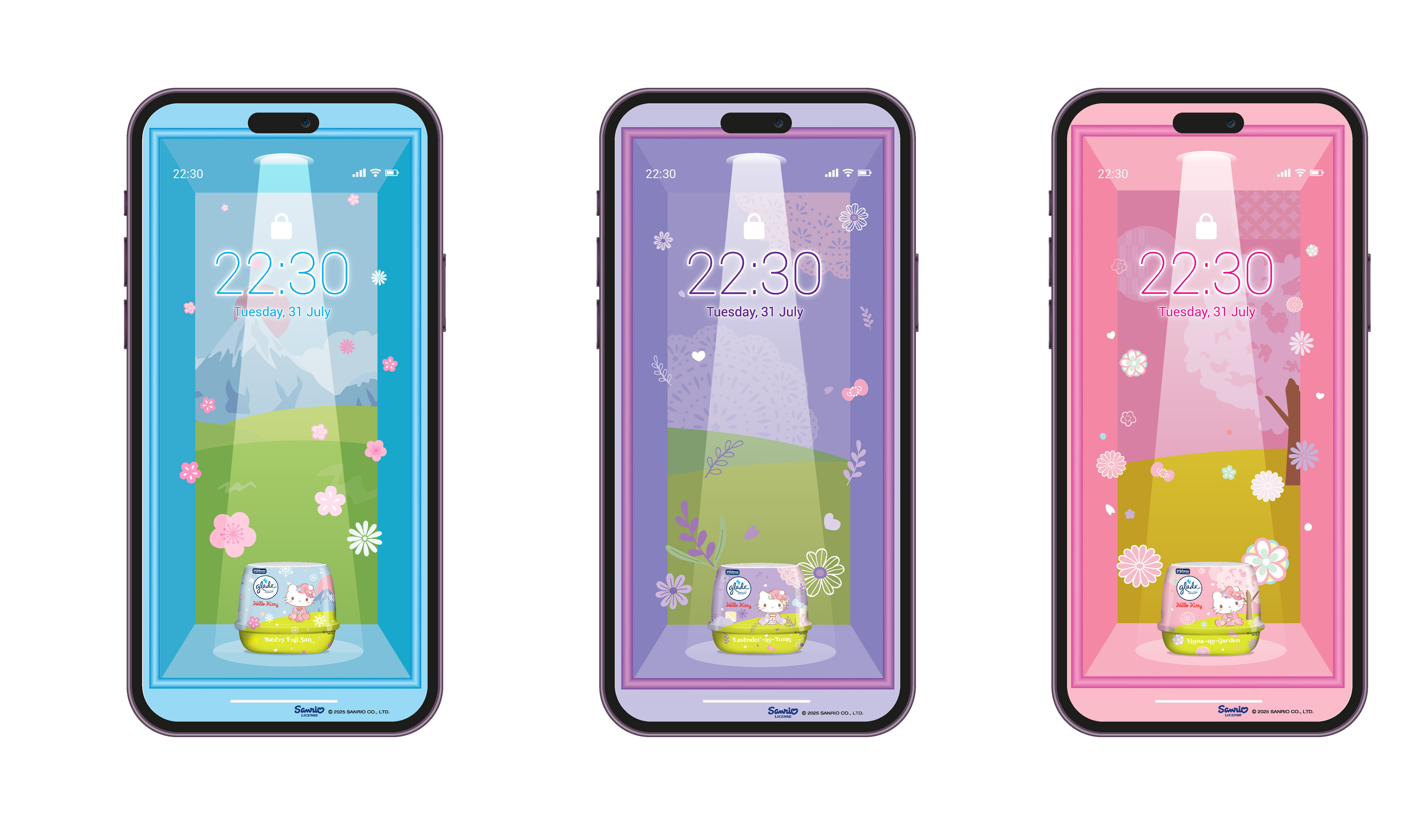 Glade x Hello Kitty collectible wallpaper designs by creative agency Kuala Lumpur