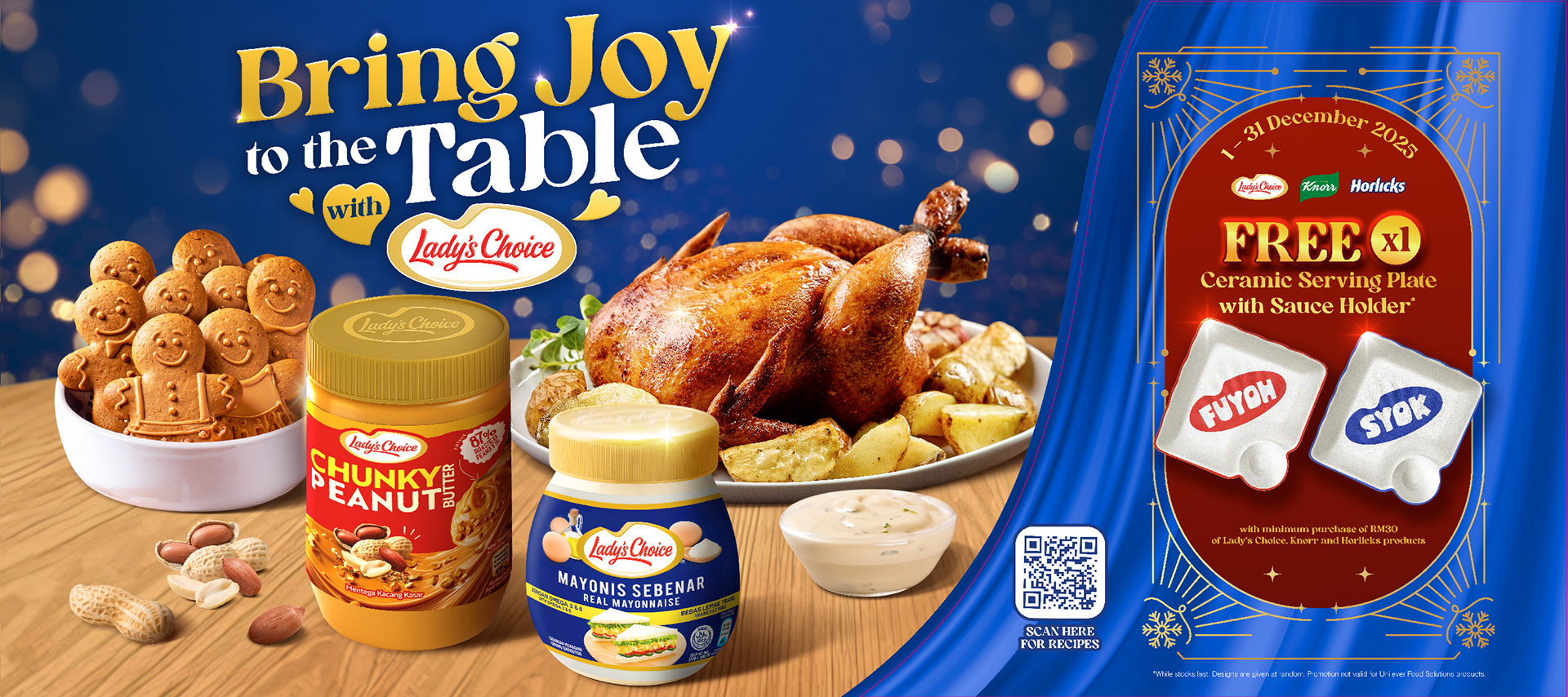 Lady's Choice Christmas 2025 festive campaign key visual — holiday FMCG food storytelling by Laugh Contagious Malaysia