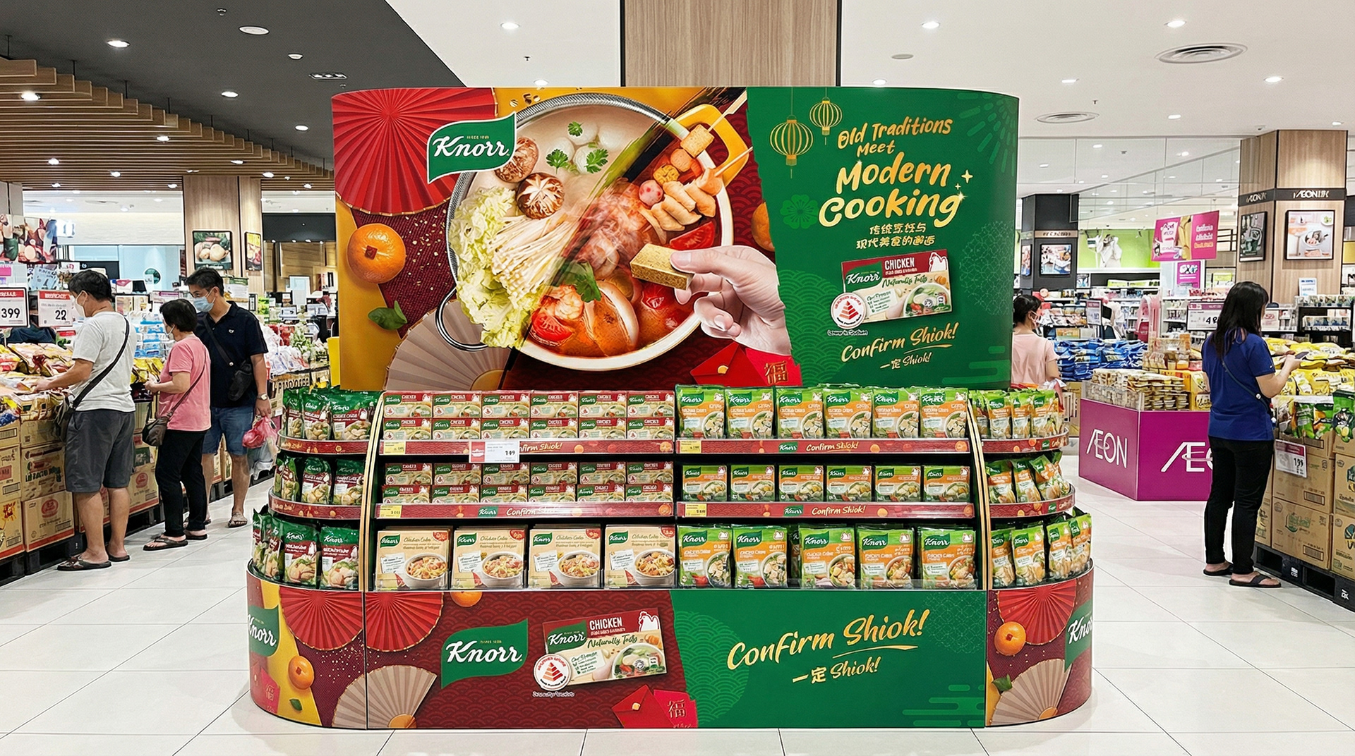 In-store POSM — the campaign translated into the moment of shelf decision.