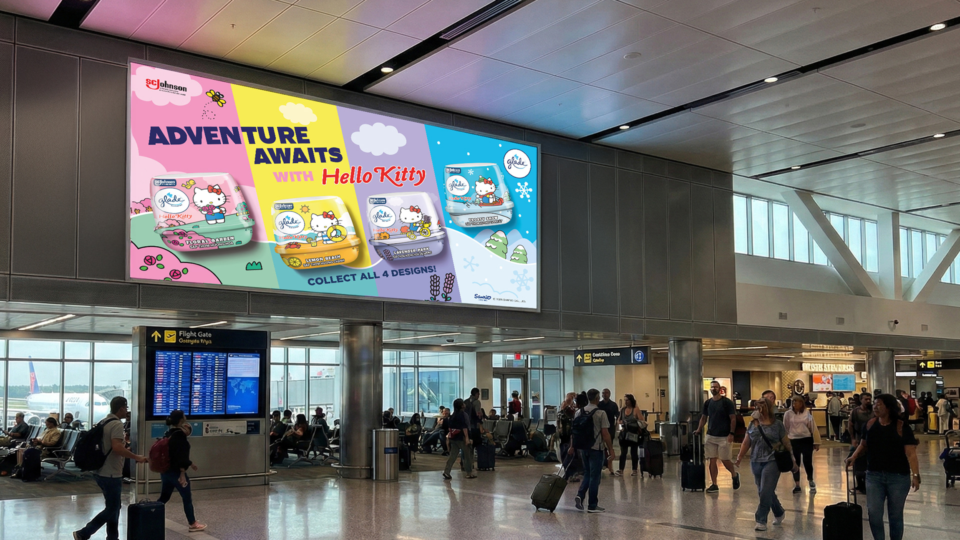 Glade Hello Kitty Adventure Scented Gel OOH Billboard Display - campaign by Laugh Contagious Malaysia