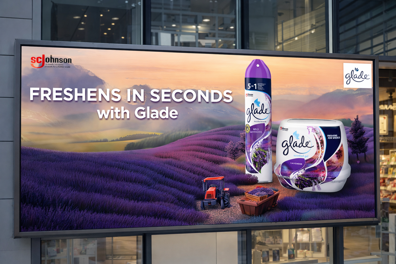 Glade multi-format product visual — FMCG product visual system by Laugh Contagious creative agency