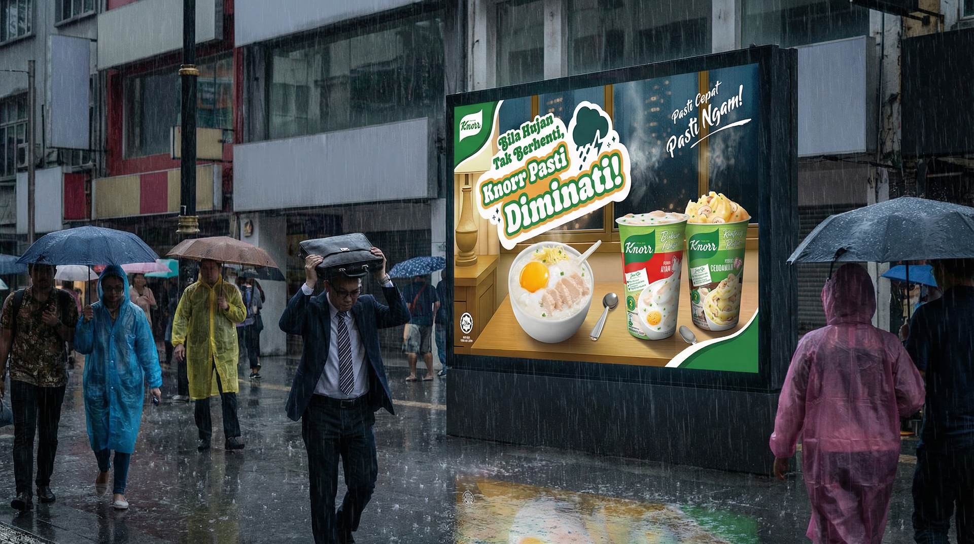 Knorr Instant Porridge on OOH billboard — FMCG shopper marketing Kuala Lumpur