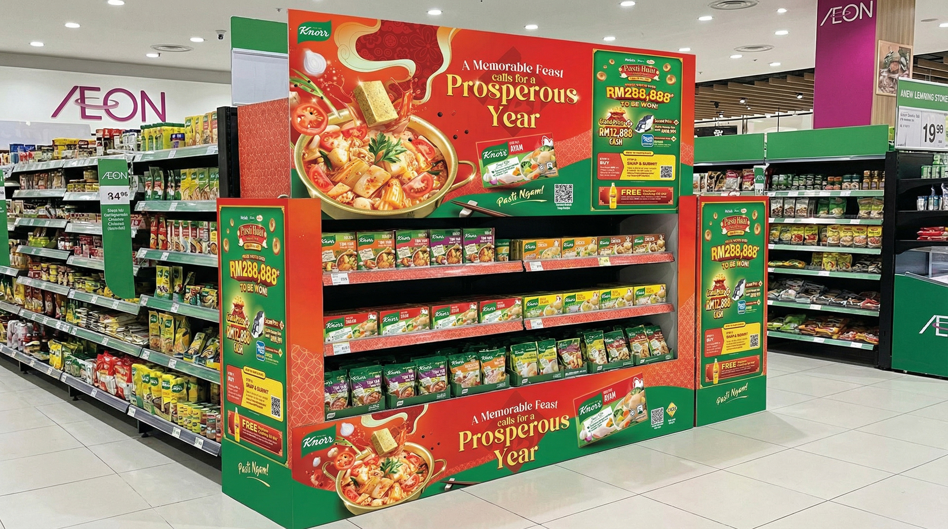 Knorr CNY 2025 festive key visual on gondola end - festive FMCG visual by Laugh Contagious