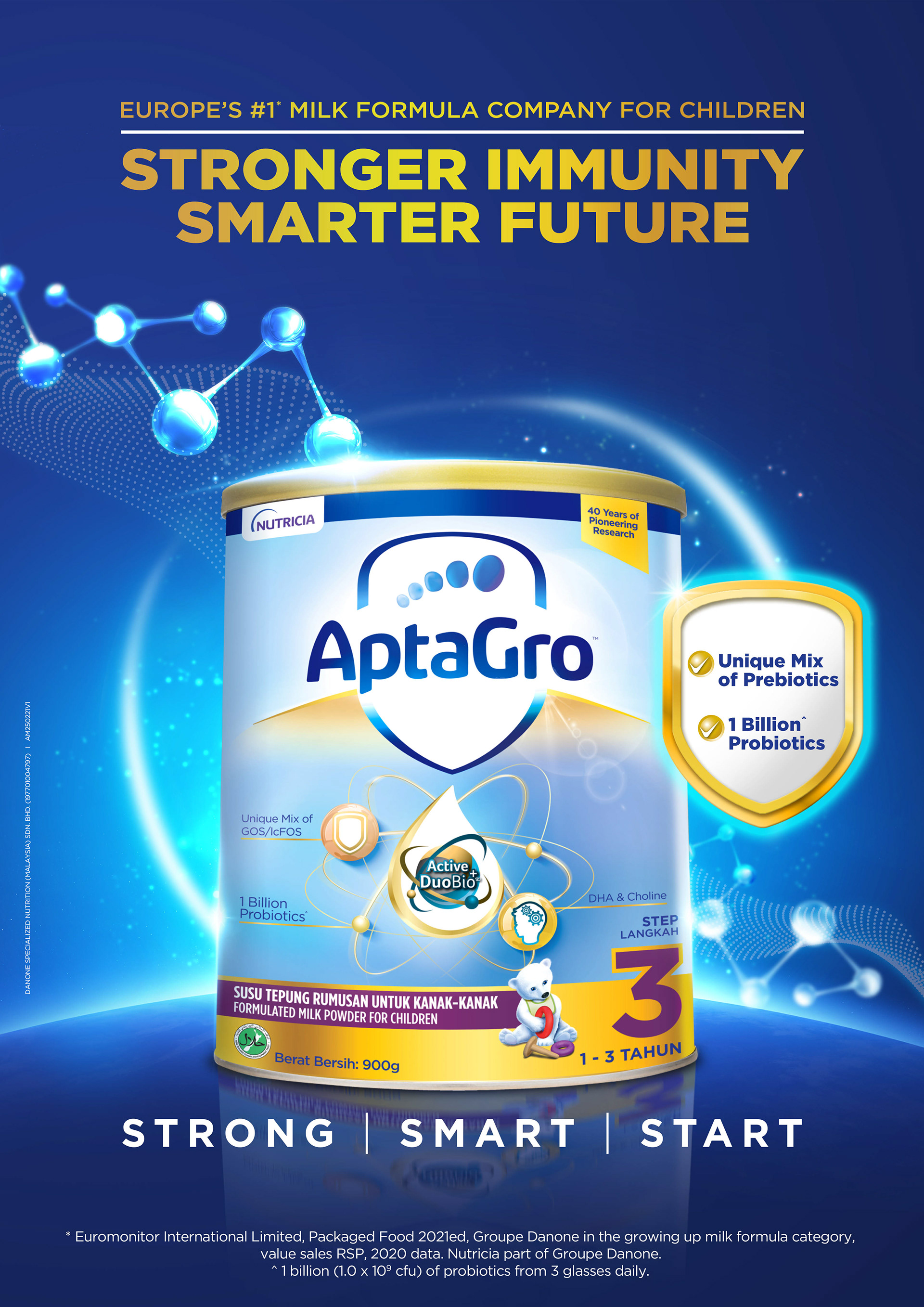 AptaGro 2021 premium nutritional cue visual — science-led FMCG design by Laugh Contagious