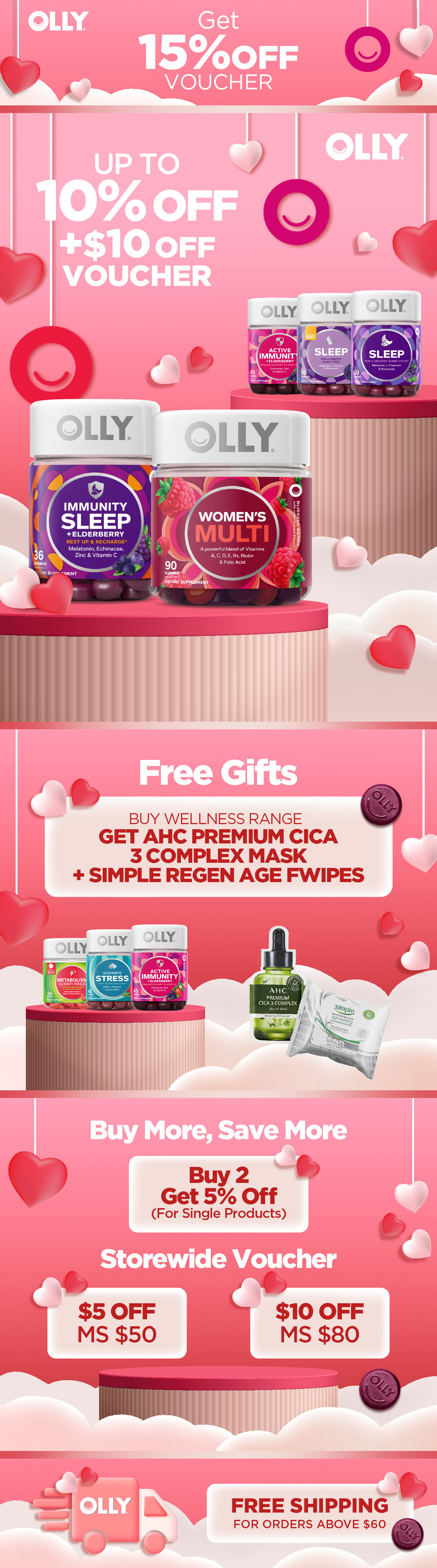 The Valentine's campaign — wellness reframed as self-care, tied to a seasonal gifting moment.