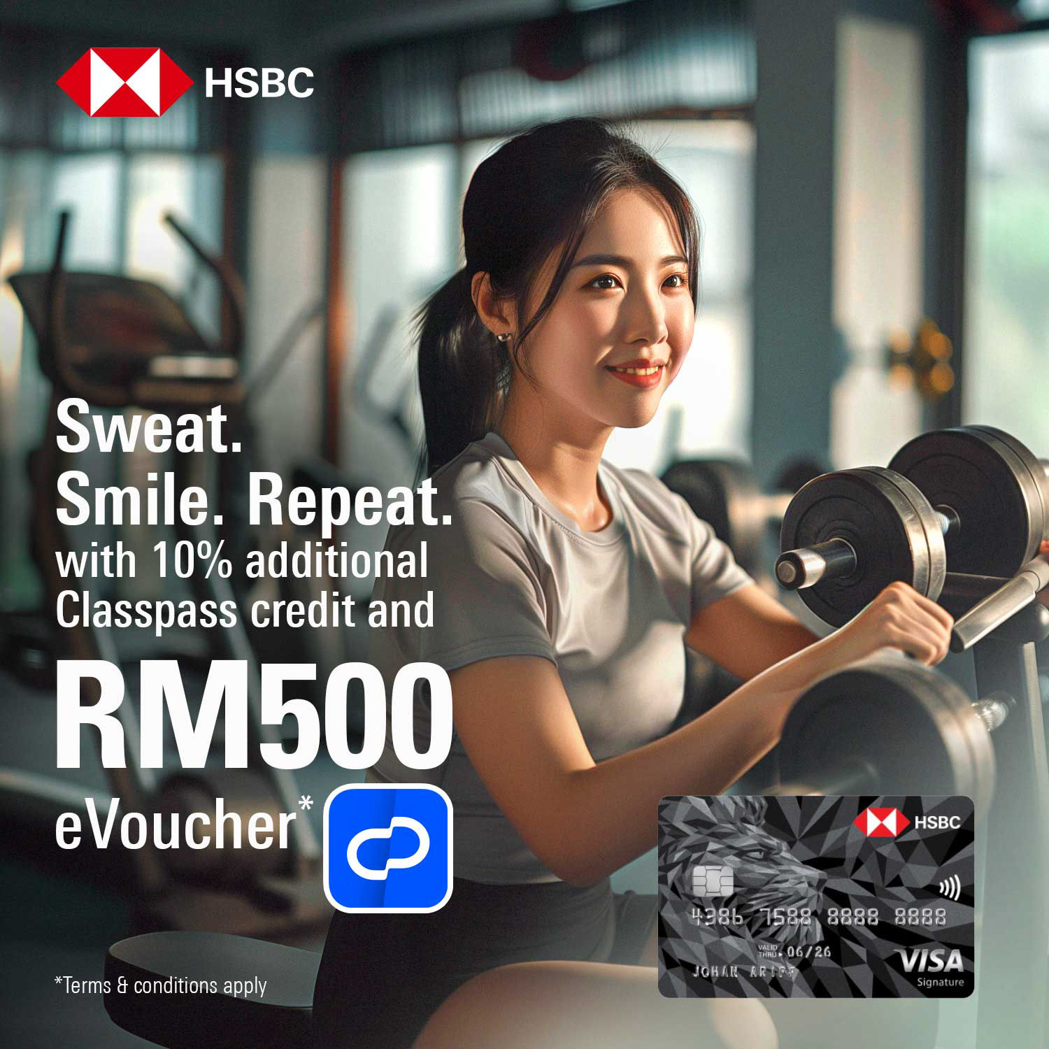 A CPAS ad — promotional clarity and click-through performance, held to HSBC's premium global brand standard.
