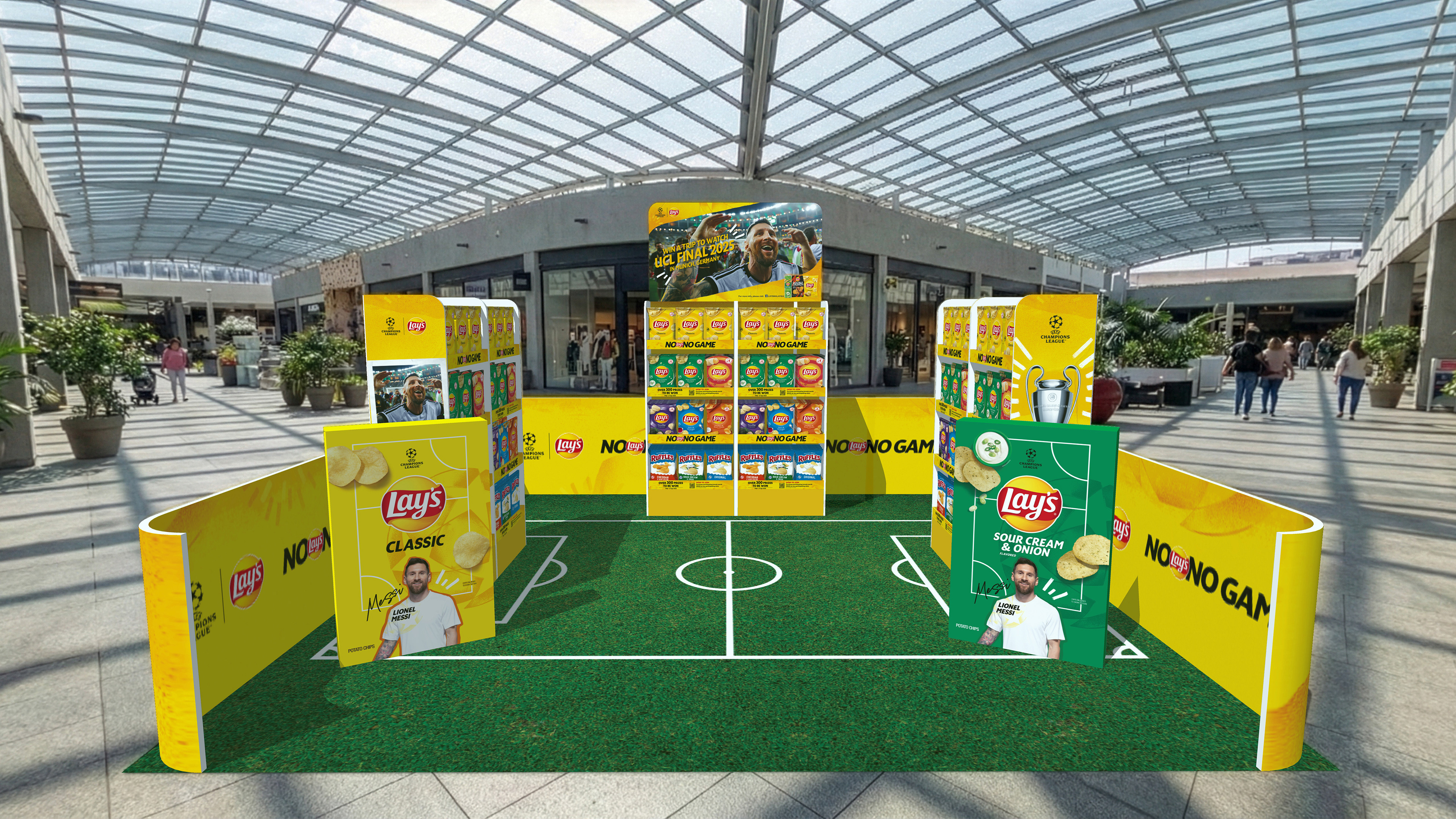 Lay's No Lay's No Game stadium-inspired POSM layout — football activation design by creative agency Kuala Lumpur