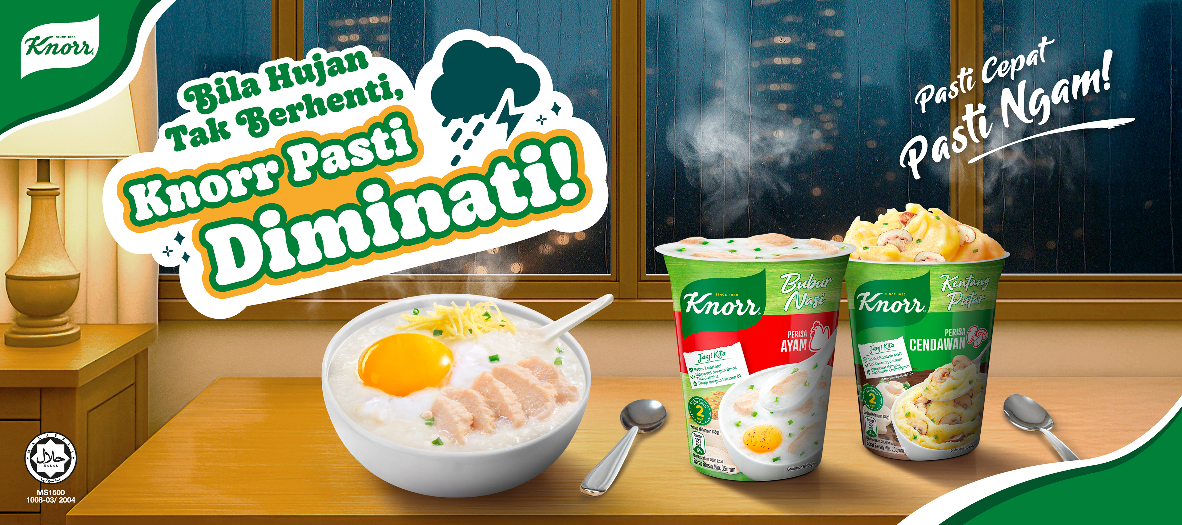 Knorr Instant Porridge comfort moment lifestyle visual — appetite-led FMCG food campaign by creative agency Kuala Lumpur