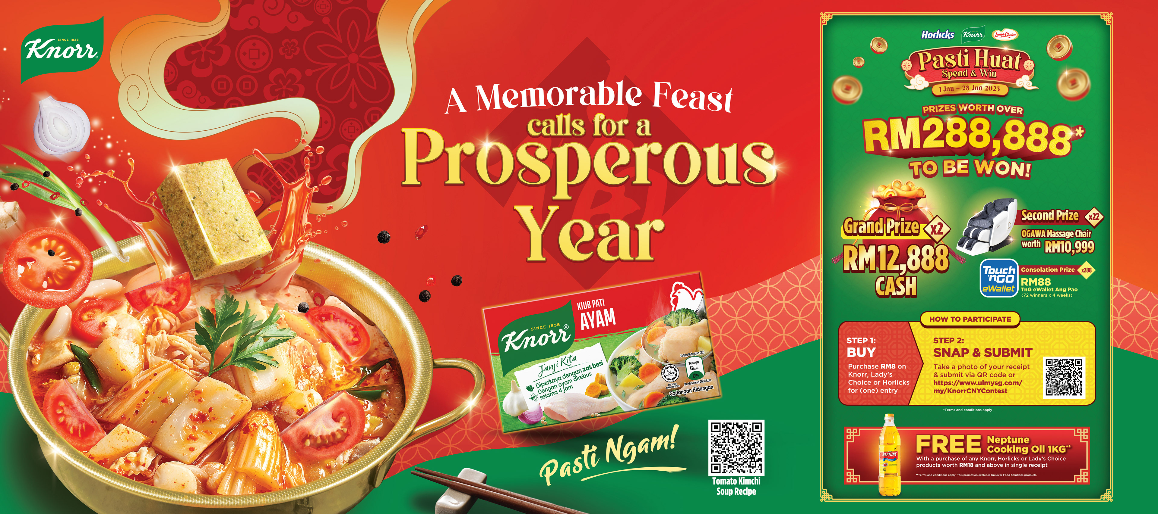 Knorr Chinese New Year 2025 hotpot-inspired campaign key visual — festive food FMCG design by Laugh Contagious Malaysia