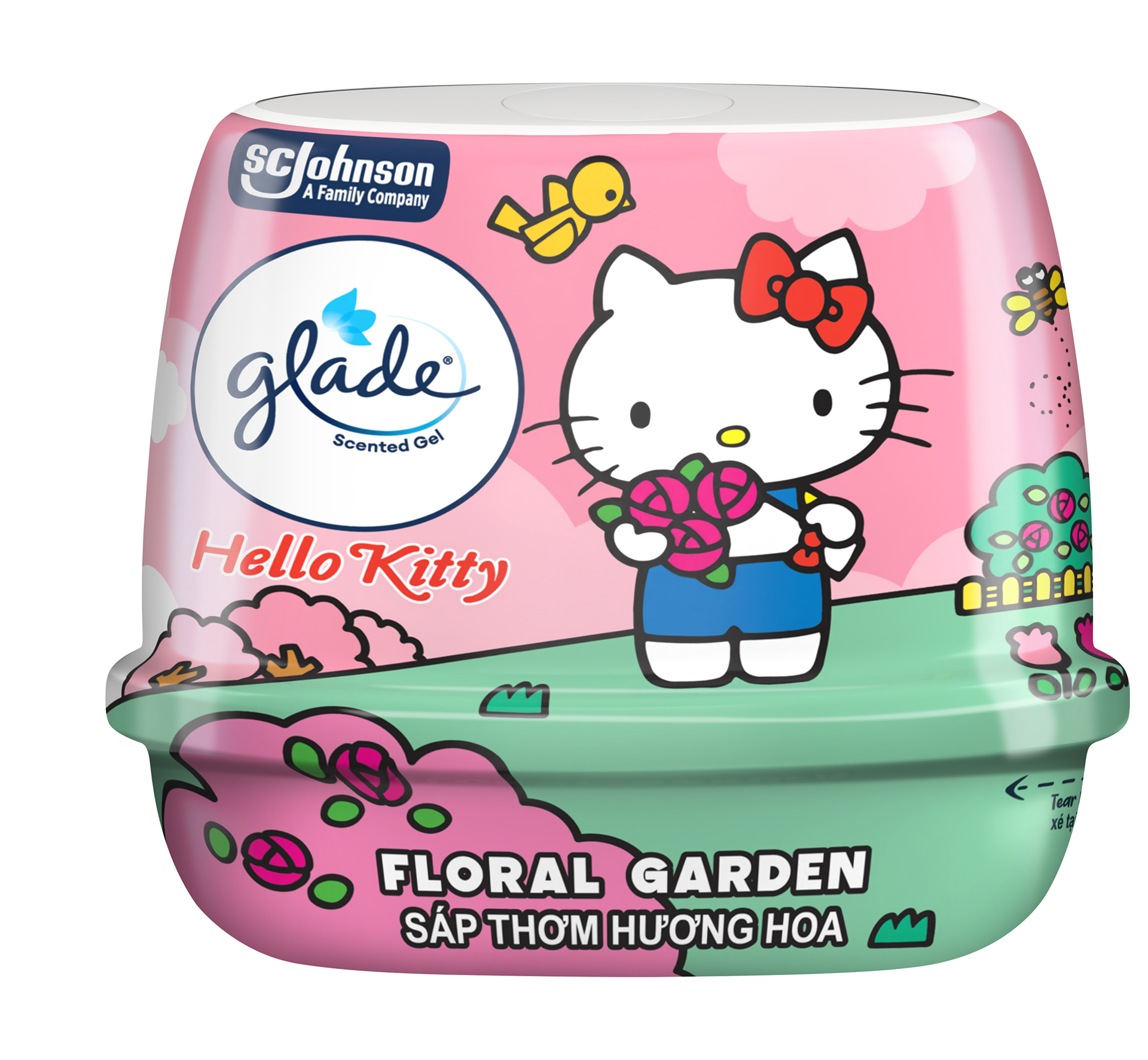 Floral Garden — a rosy bloom-filled scene, each variant owning its own colour world while staying unmistakably Glade.