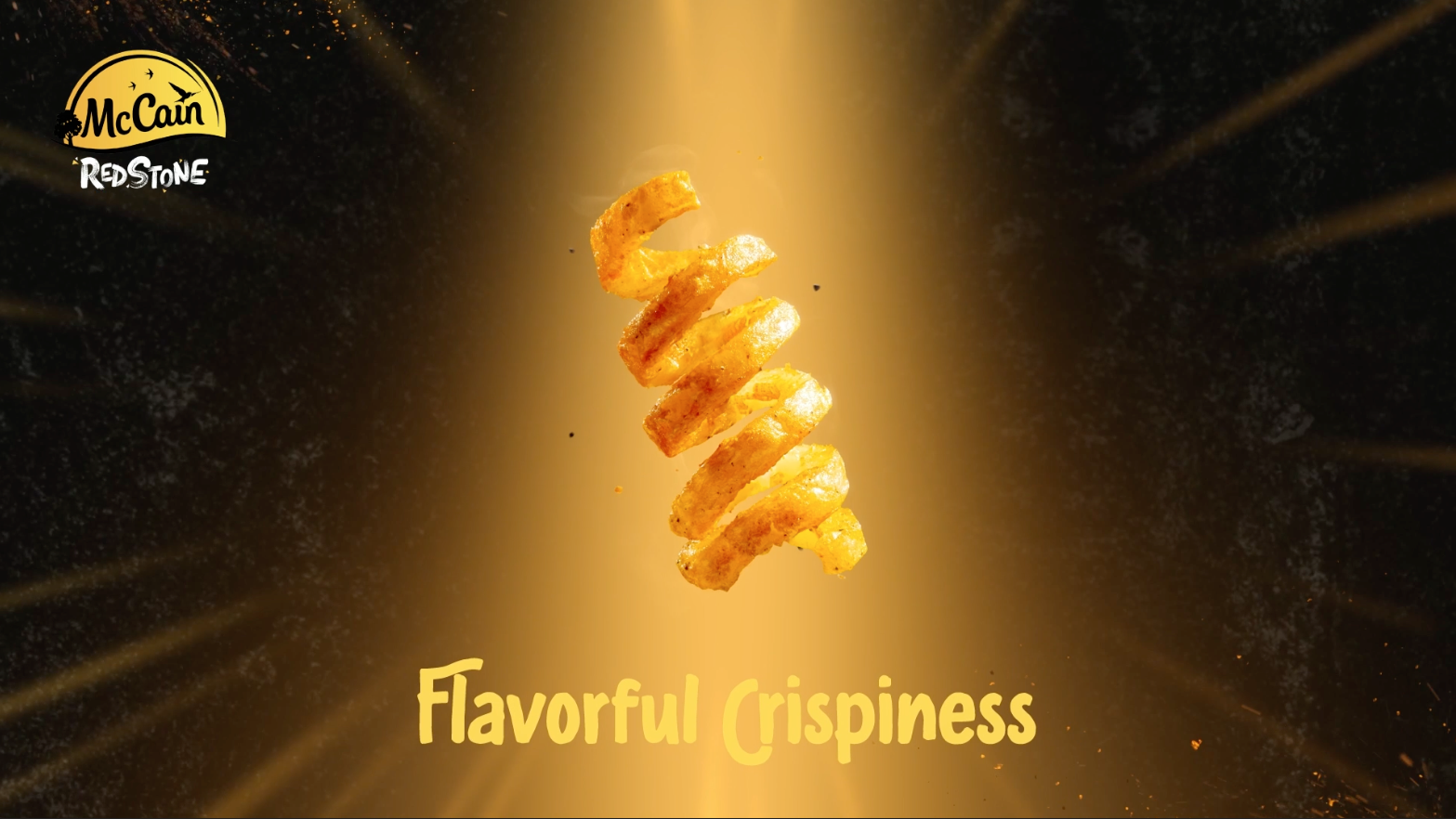 A texture close-up — appetite manufactured visually, the way the frozen-food category demands.