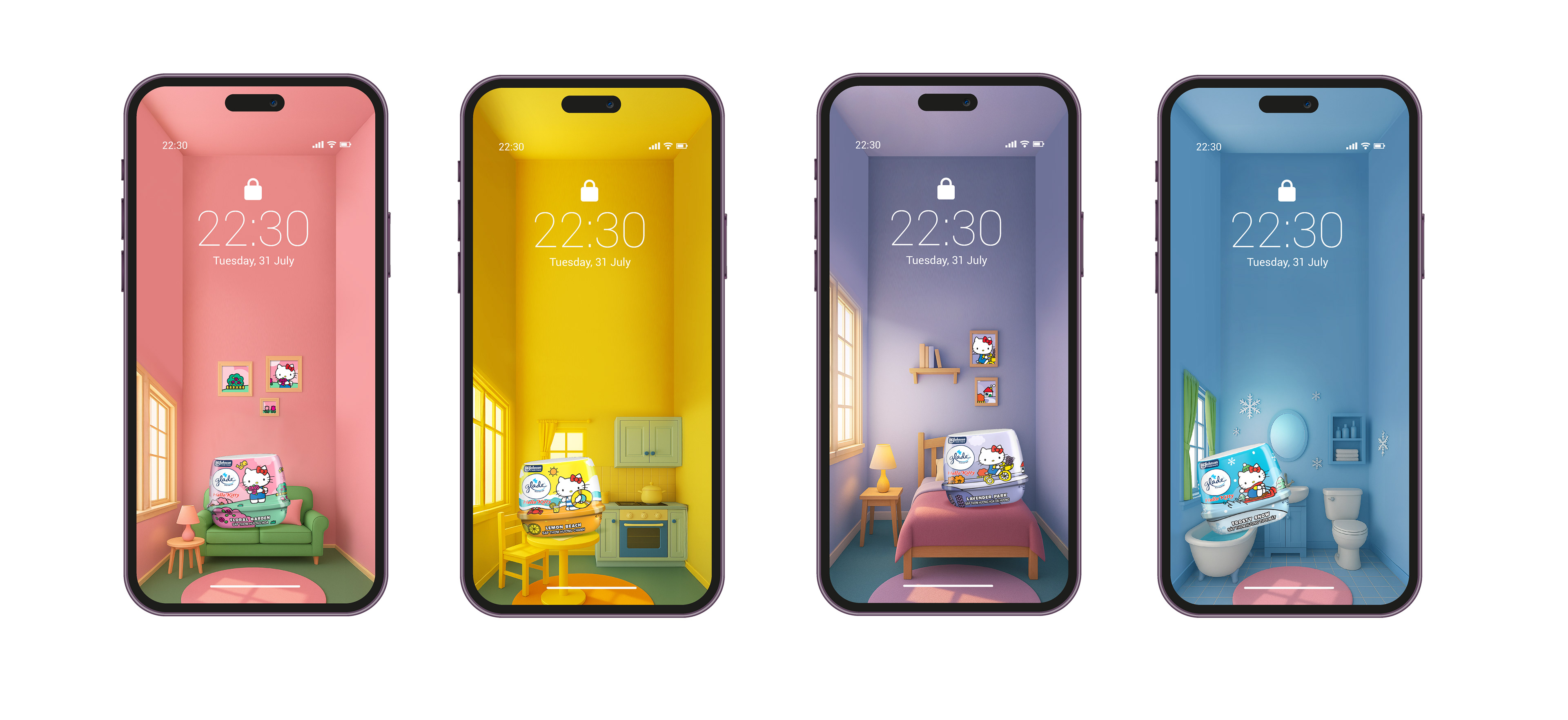 Glade x Hello Kitty collectible wallpaper designs by Laugh Contagious Malaysia