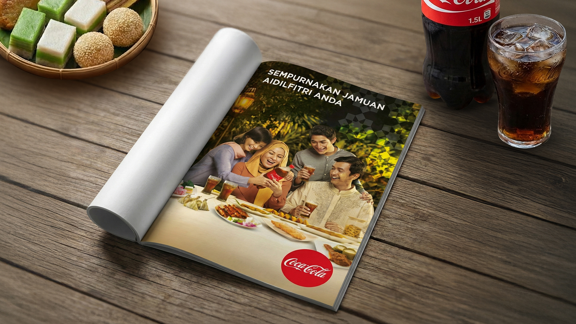A buka puasa moment — Coca-Cola placed inside the daily breaking-fast ritual Malaysian families share for a month.
