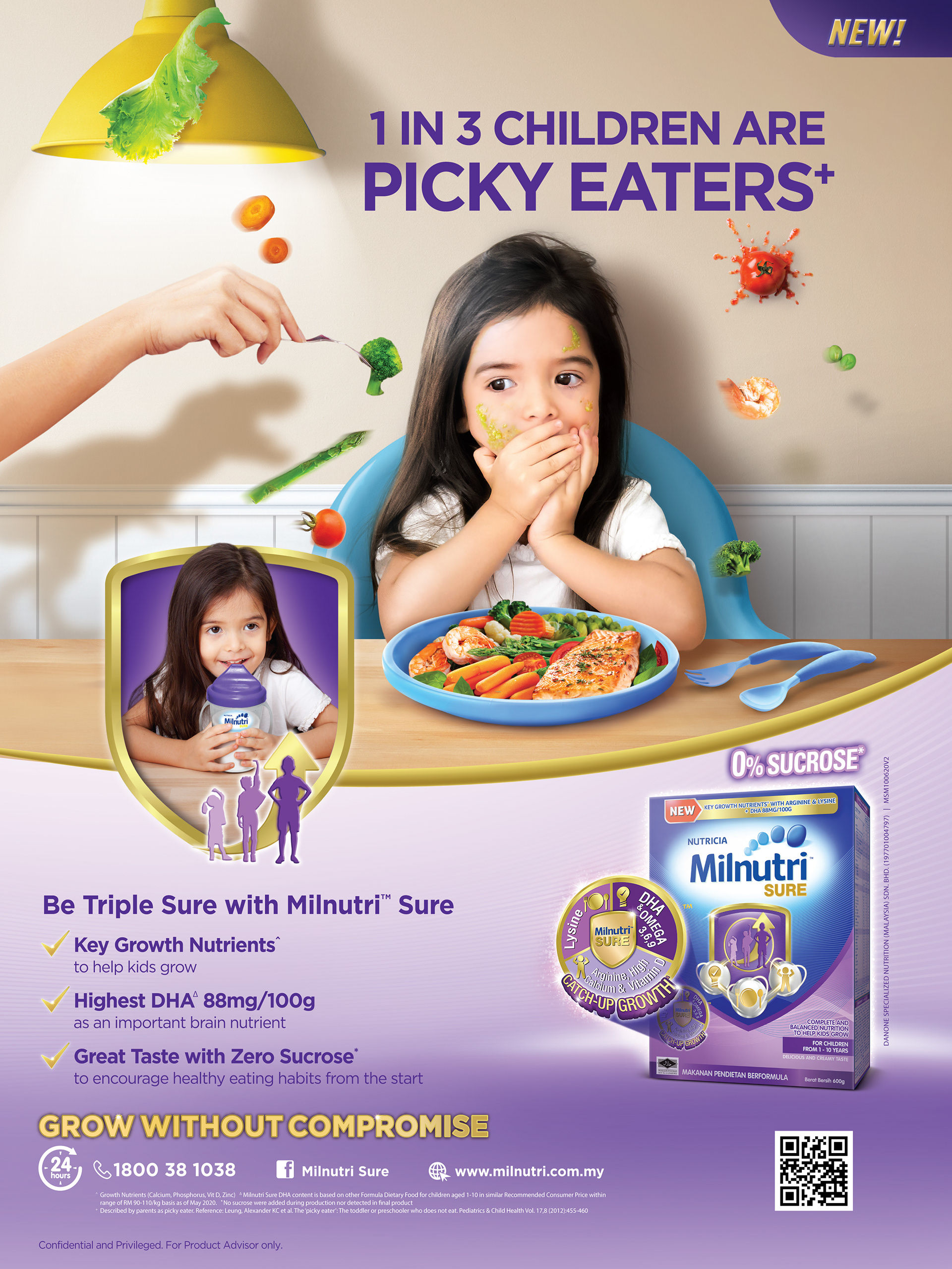 Milnutri Sure family moment parent-child visual — pediatric nutrition FMCG campaign by creative agency Kuala Lumpur