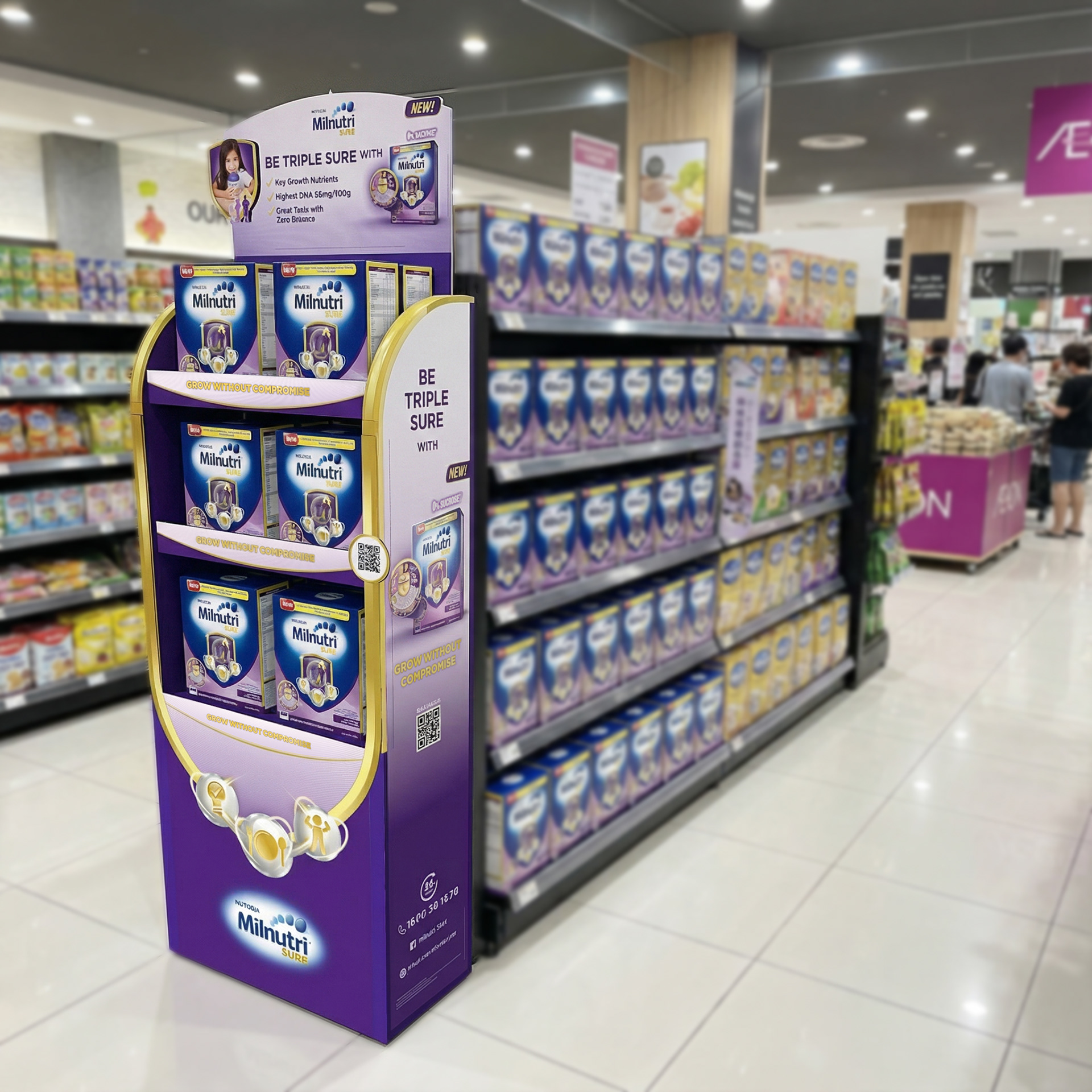 The compact FSDU — the always-on, smaller-footprint version designed to carry the shopper marketing presence between activation cycles.