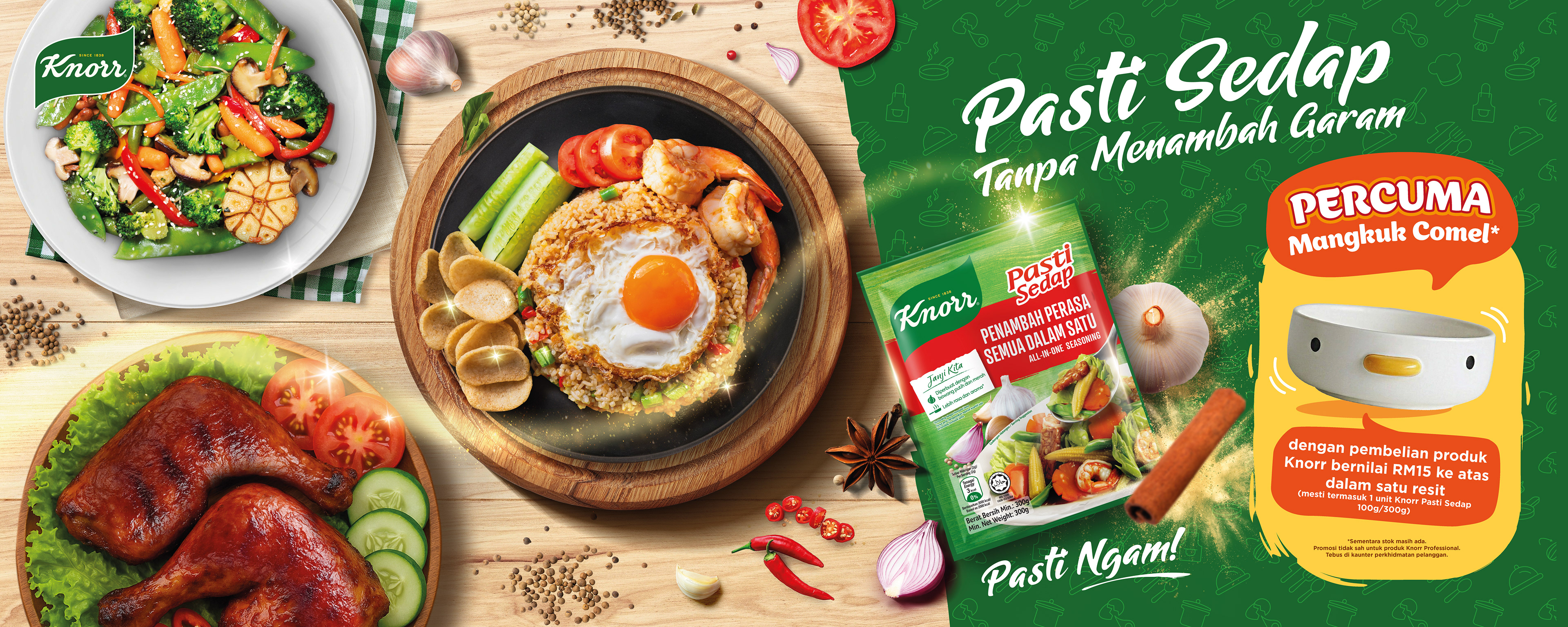 Knorr All-in-One Seasoning key visual — FMCG seasoning campaign design by Laugh Contagious Malaysia