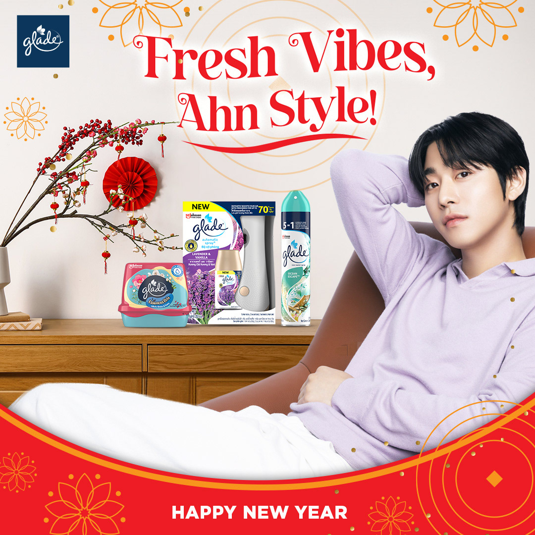 Glade x Ahn Hyo Seop CNY 2025 festive Chinese New Year scene — home fragrance digital campaign by Laugh Contagious Malaysia