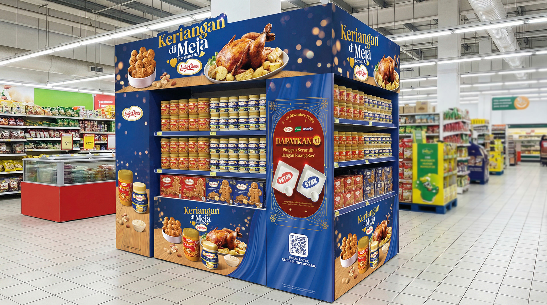 Lady's Choice Christmas 2025 in-store POSM design — festive shopper marketing by Laugh Contagious Malaysia