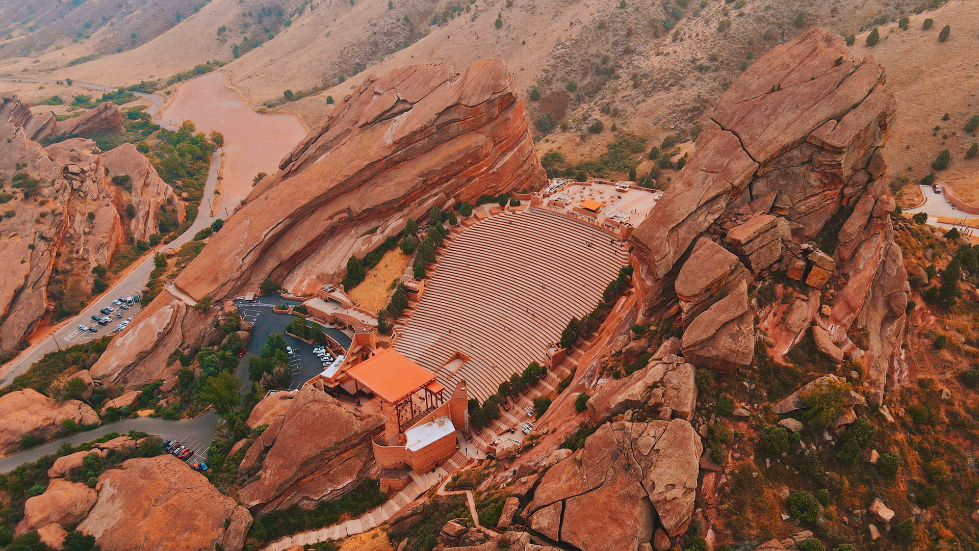 Red Rocks on the drone 
