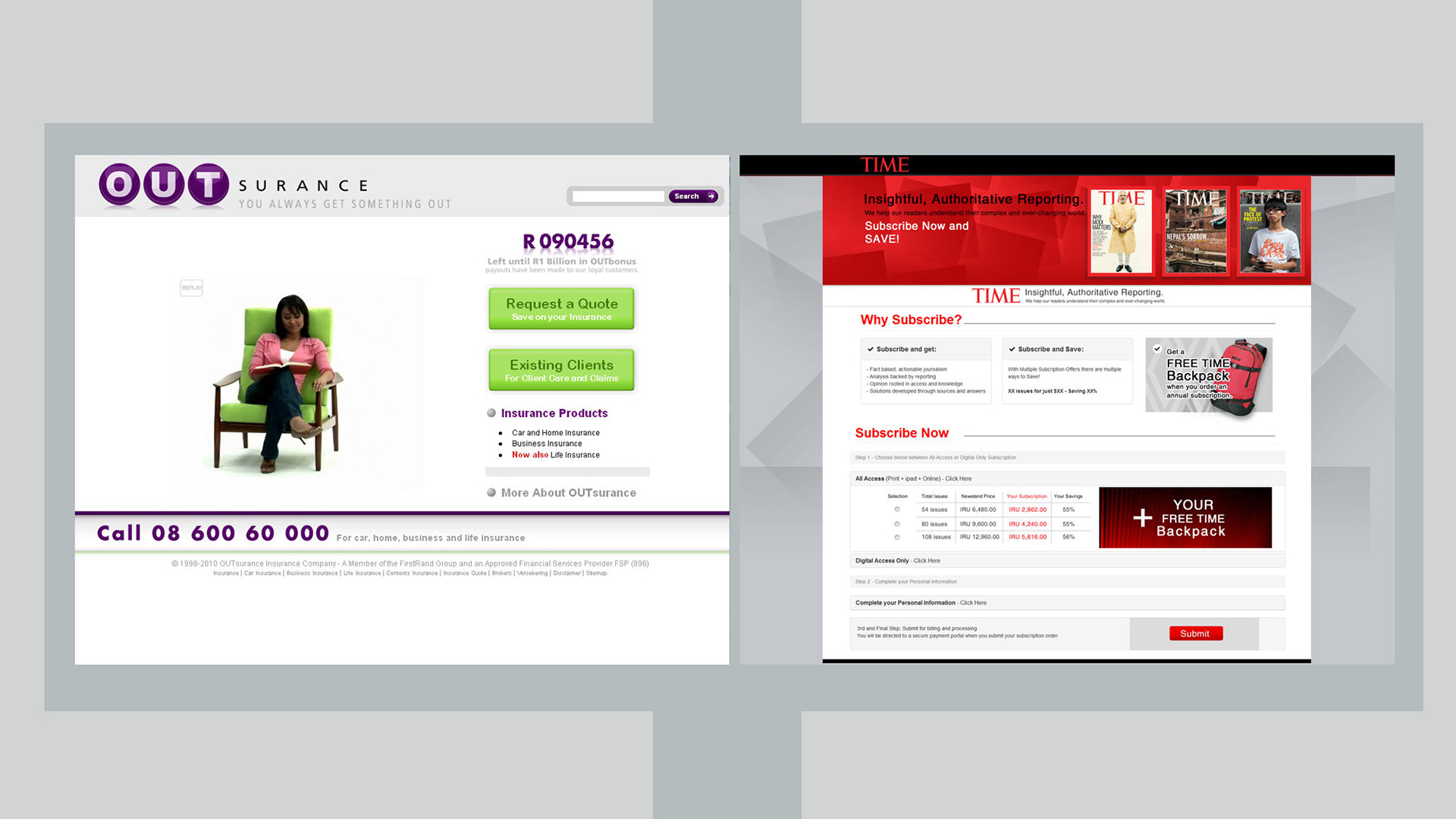 Web Design Front end for various Clients - Landing Pages.