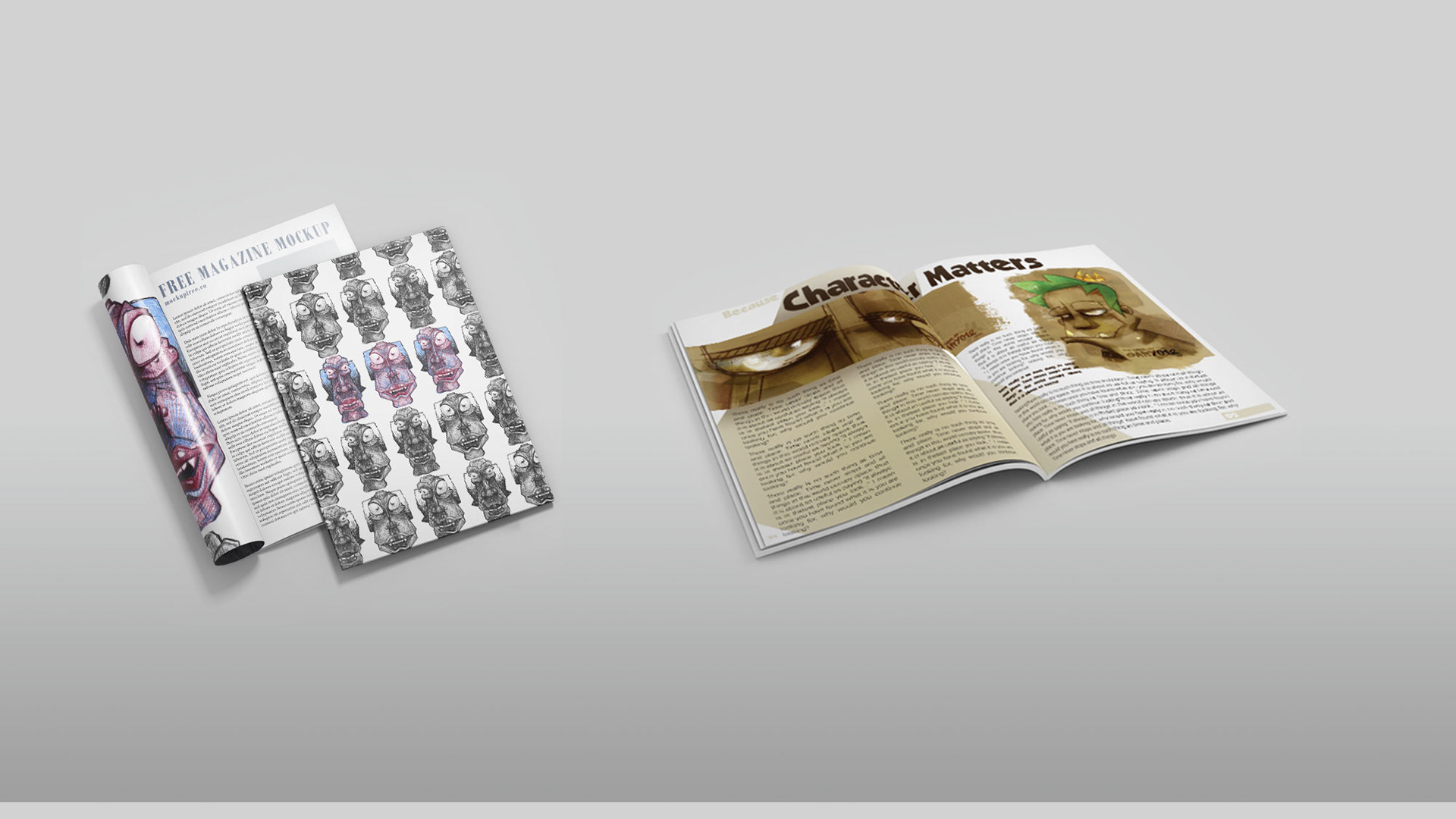 Editorial Magazine Layout Mockups.