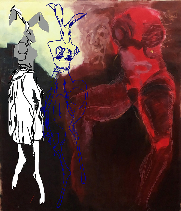 acryl on canvas, photoshop drawing (135 x 154)