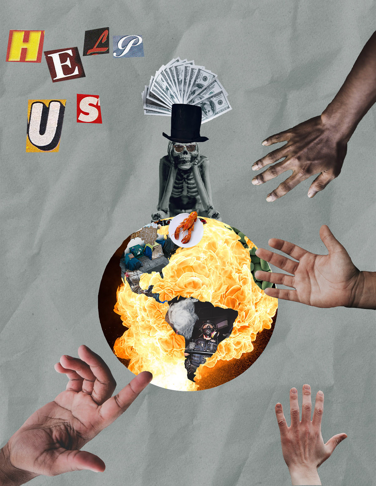 'Reflection' collage highlighting the state of our world