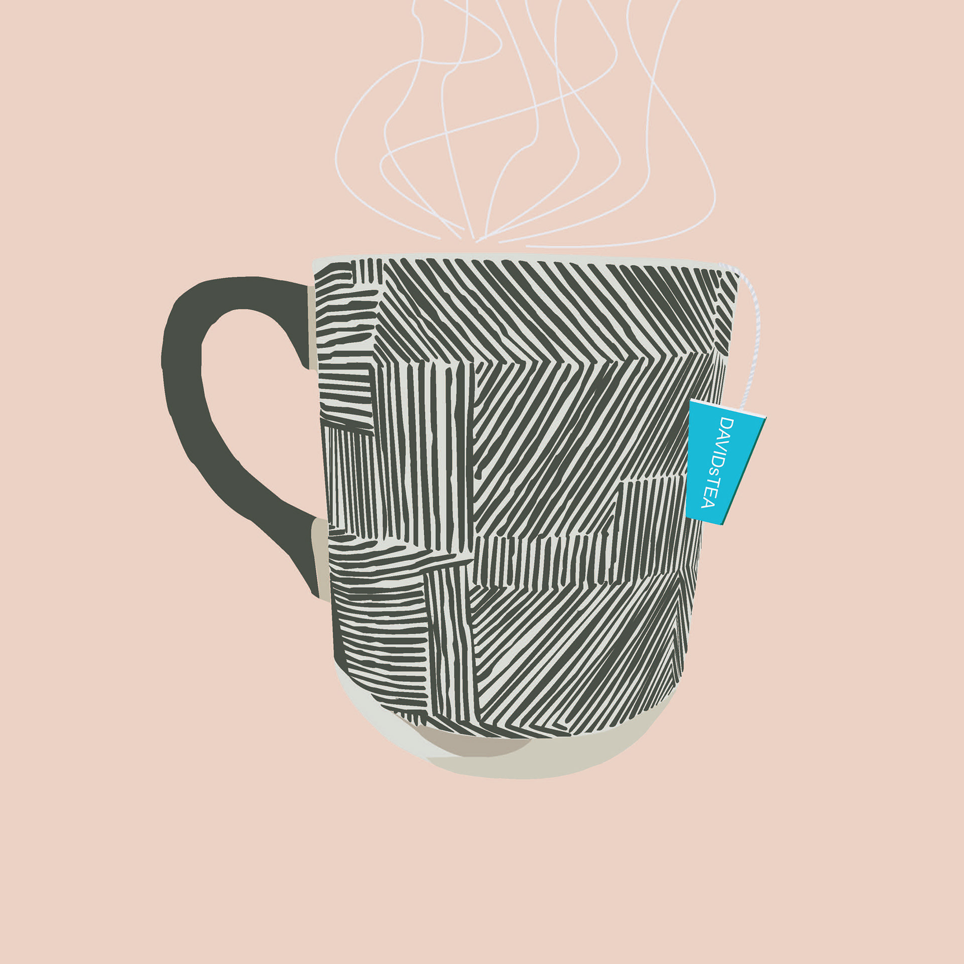 Illustration of mug and a tea bag