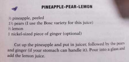 I love to juice! Here is one of my favorite recipes.
