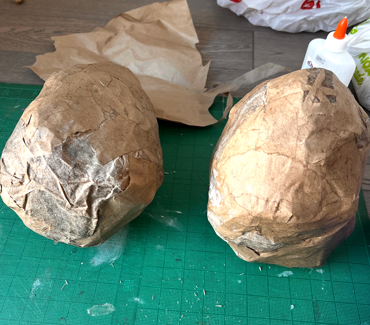 Paper mache pineapple prop